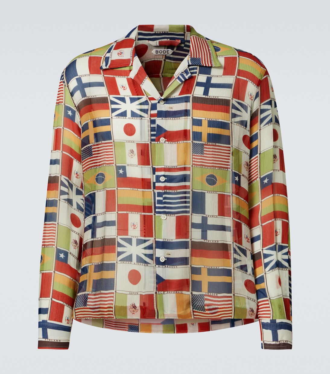 International printed silk shirt | Bode