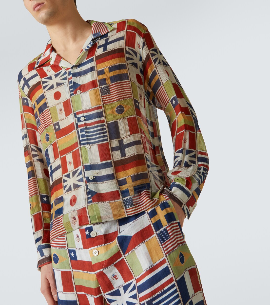 International printed silk shirt | Bode
