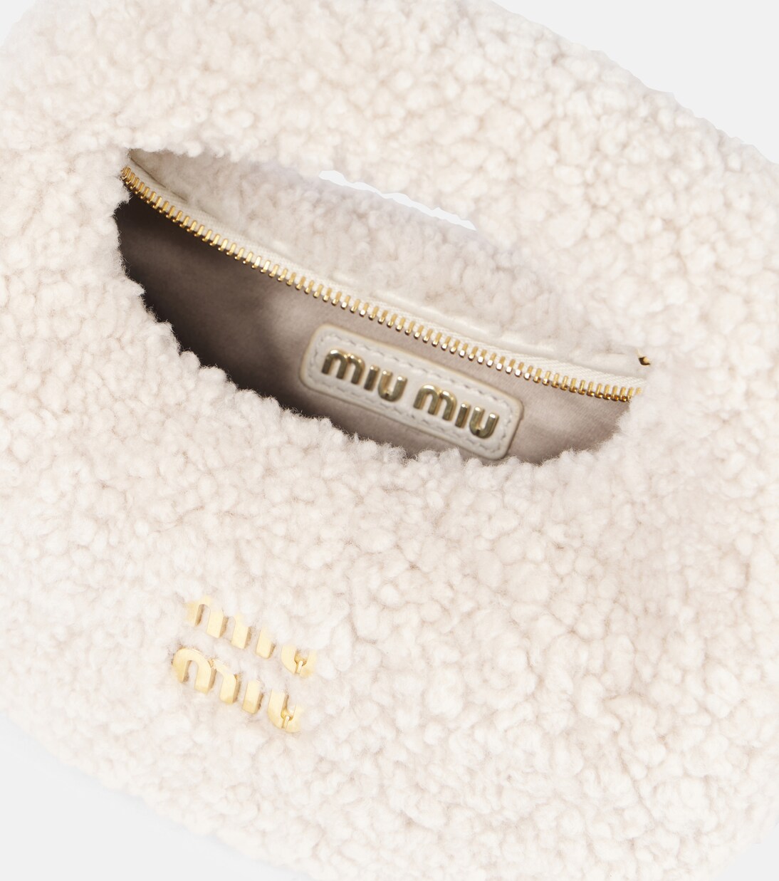 Wander Mini shearling shoulder bag | Miu Miu