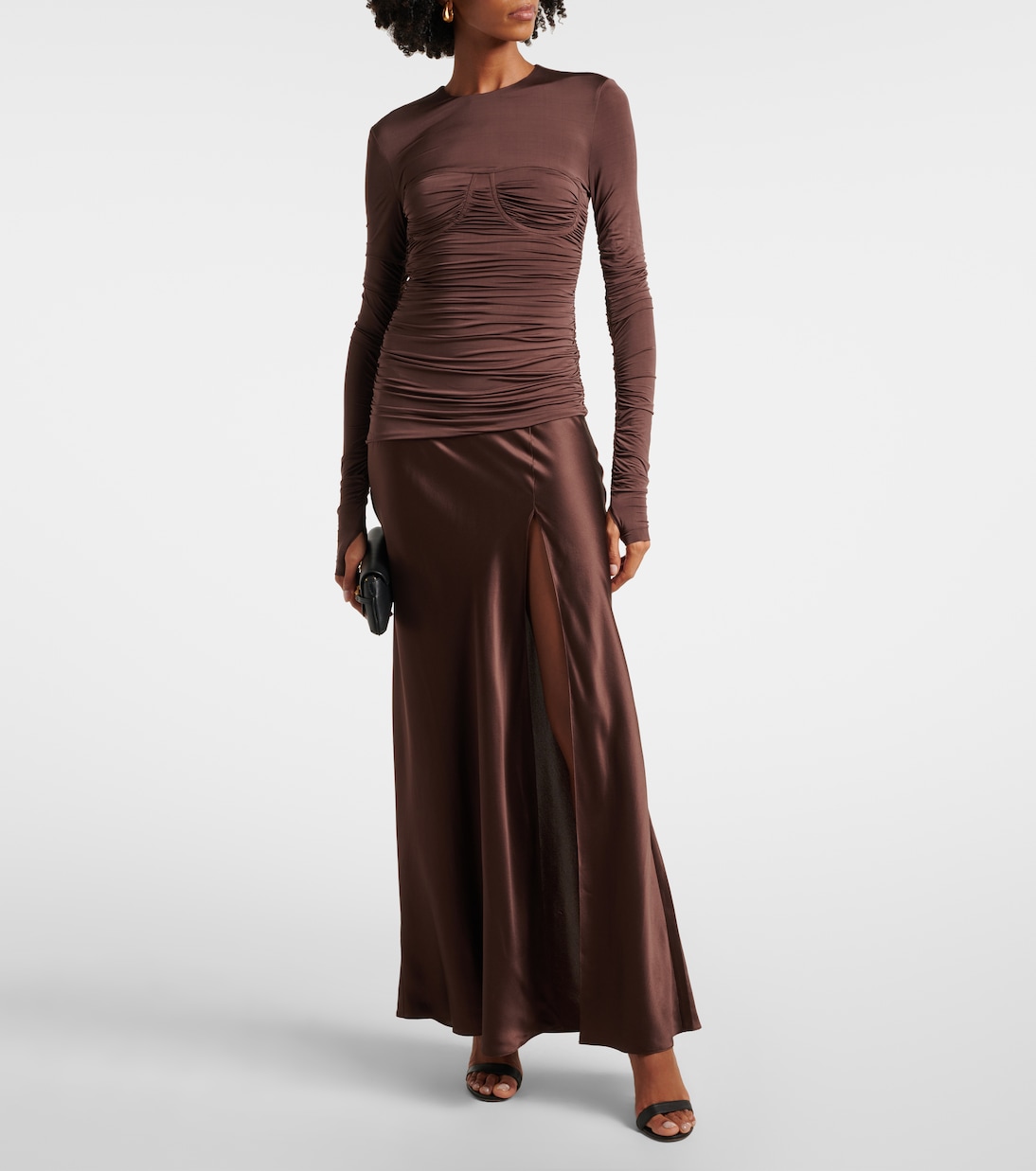 Maxikleid Alessia aus Jersey und Satin | SIR