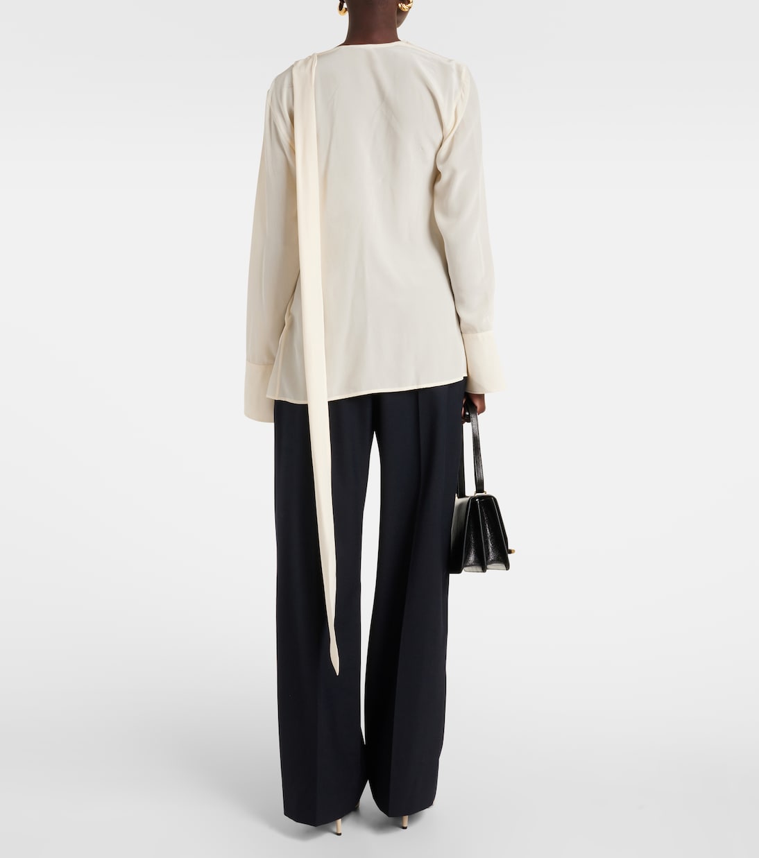 Scarf-detail silk blouse | Victoria Beckham
