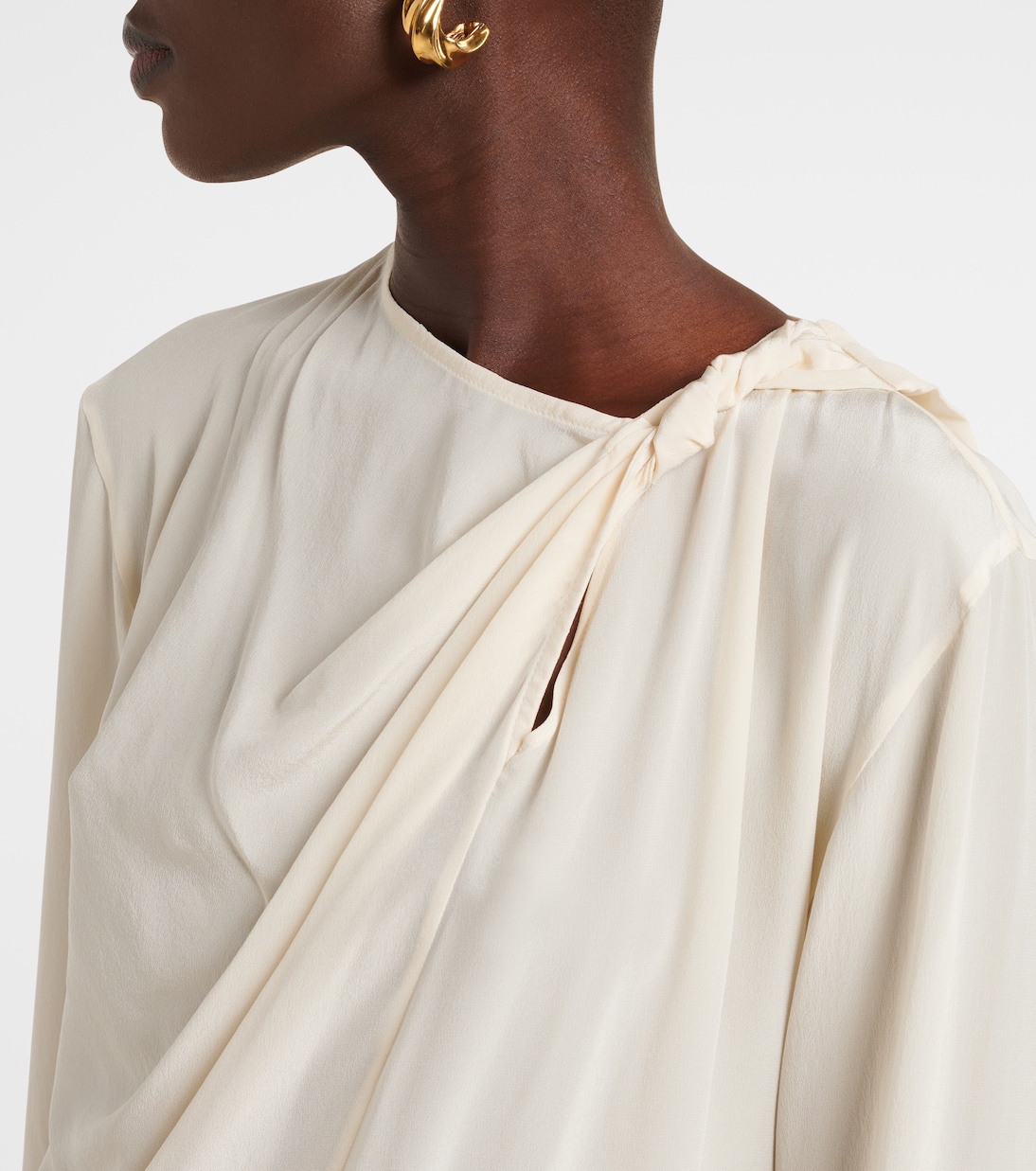 Scarf-detail silk blouse | Victoria Beckham