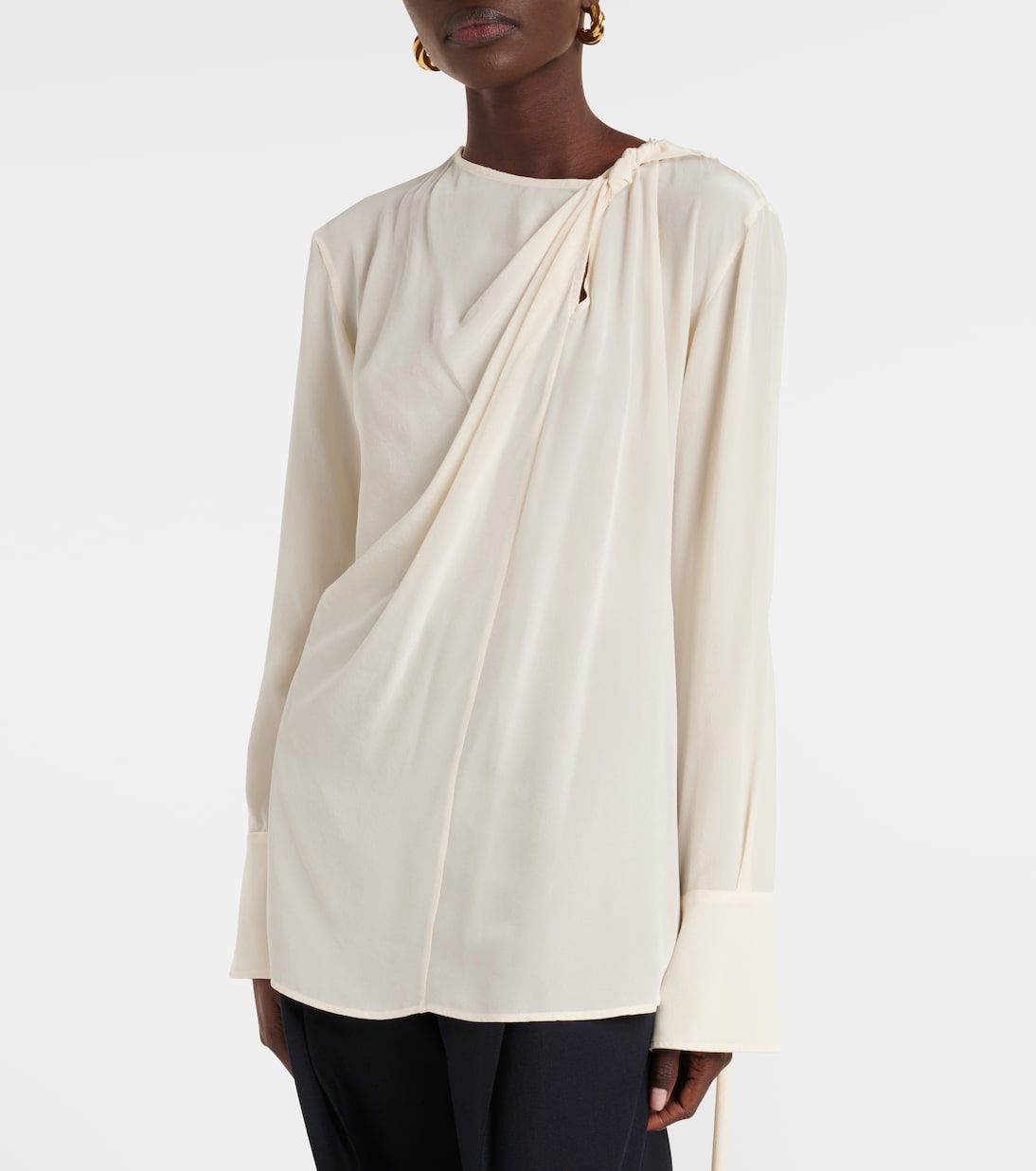 Scarf-detail silk blouse | Victoria Beckham