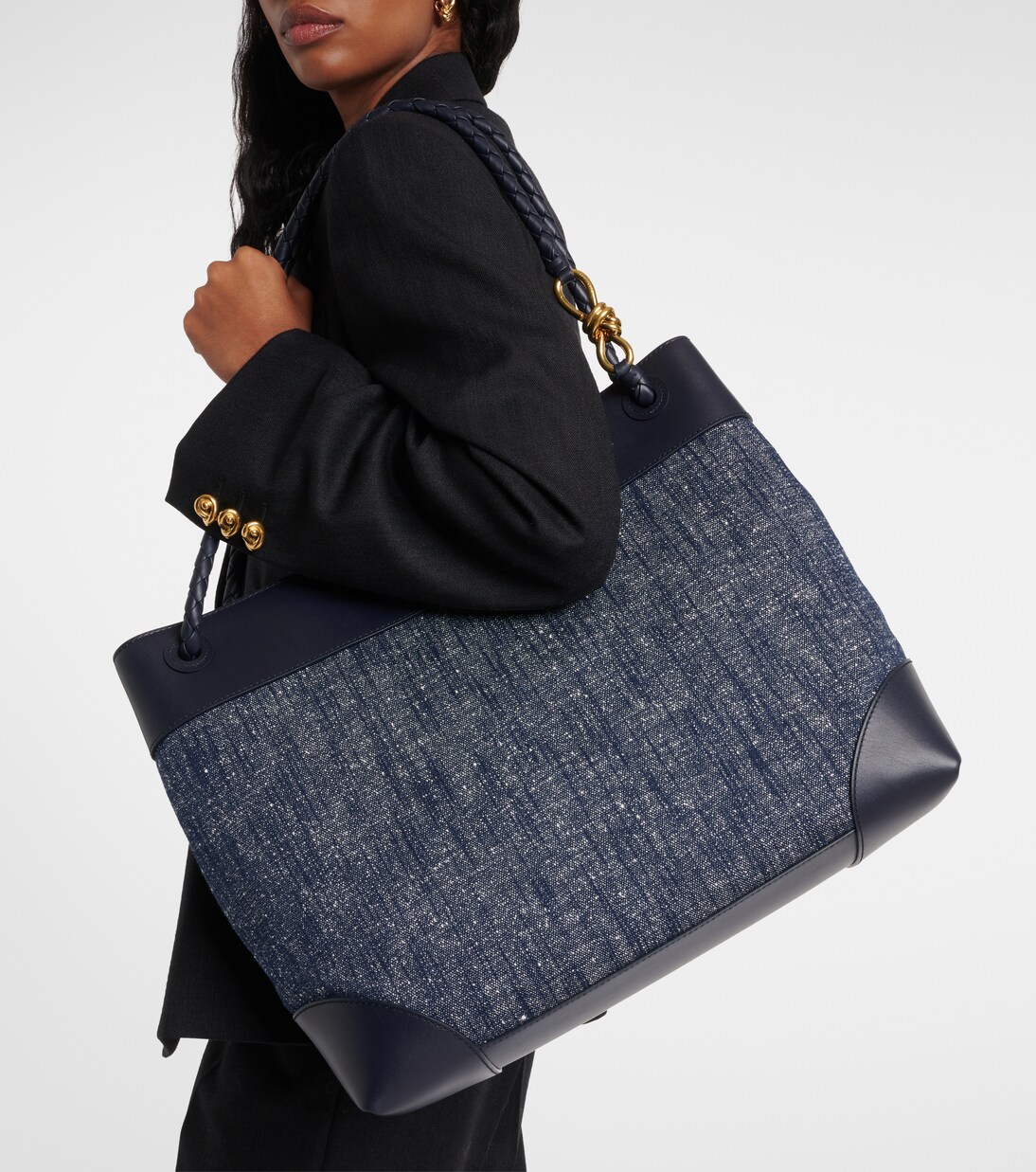 Andiamo Large denim tote bag | Bottega Veneta