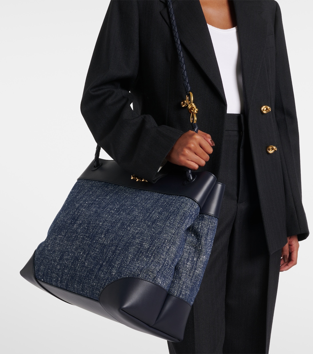 Andiamo Large denim tote bag | Bottega Veneta