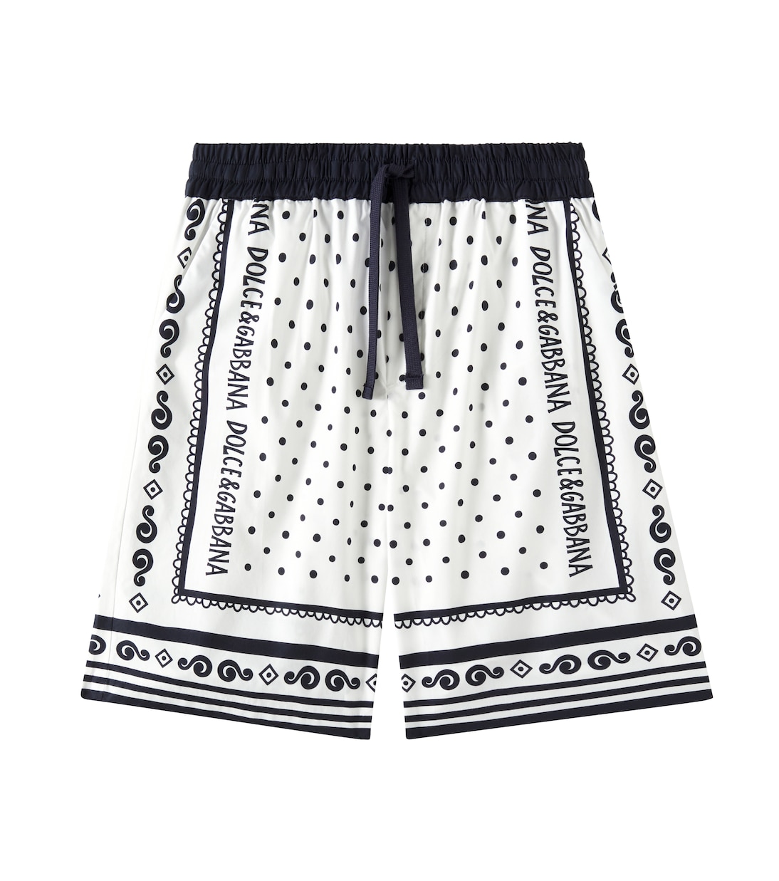 Bandana cotton poplin shorts | Dolce&Gabbana Kids