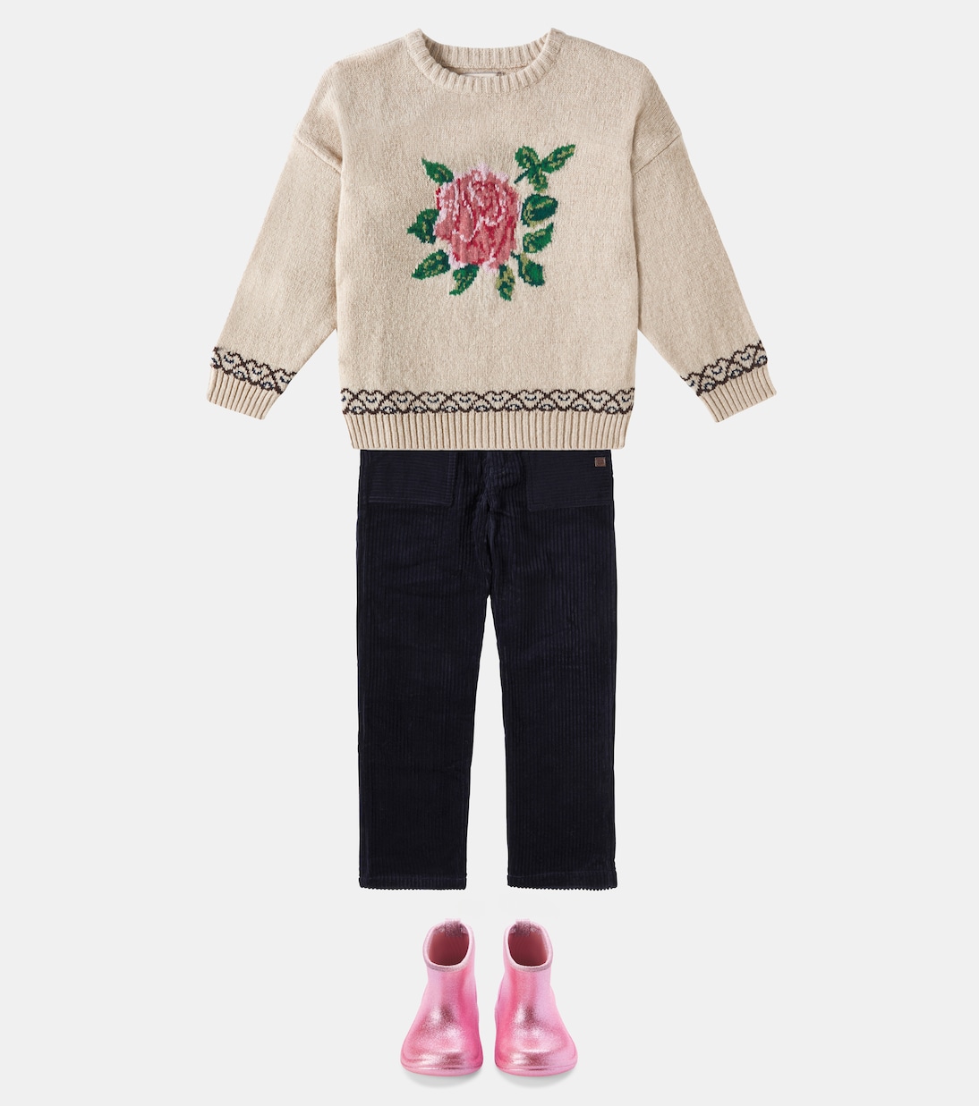 Pull Carola en laine à fleurs | Konges Sløjd