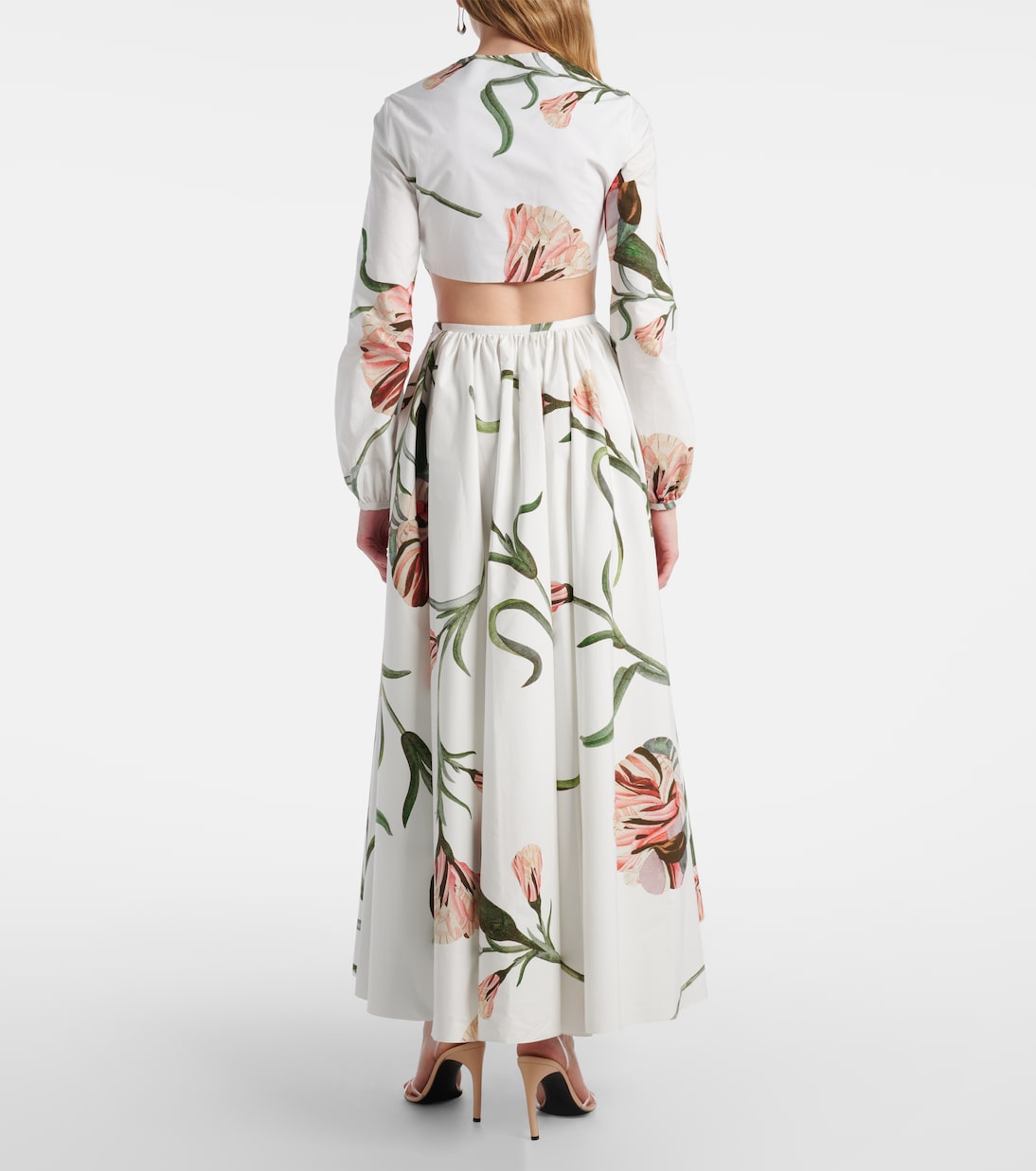 Abito lungo Macro Carnation in popeline | Giambattista Valli