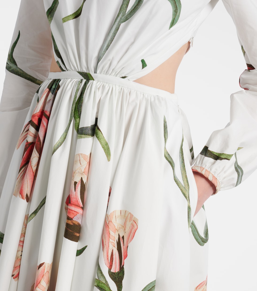 Abito lungo Macro Carnation in popeline | Giambattista Valli