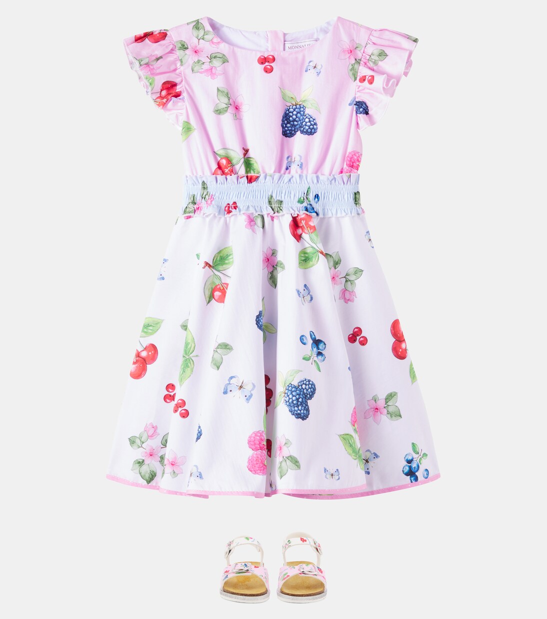 Floral cotton poplin dress | Monnalisa
