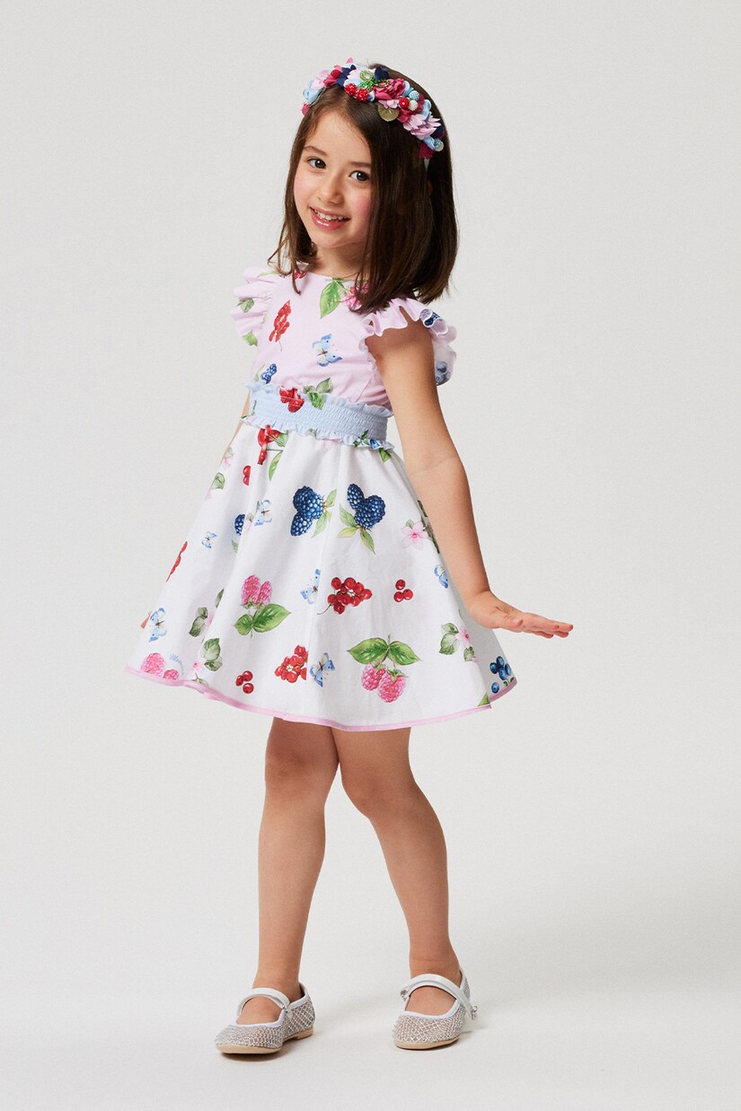 Floral cotton poplin dress | Monnalisa