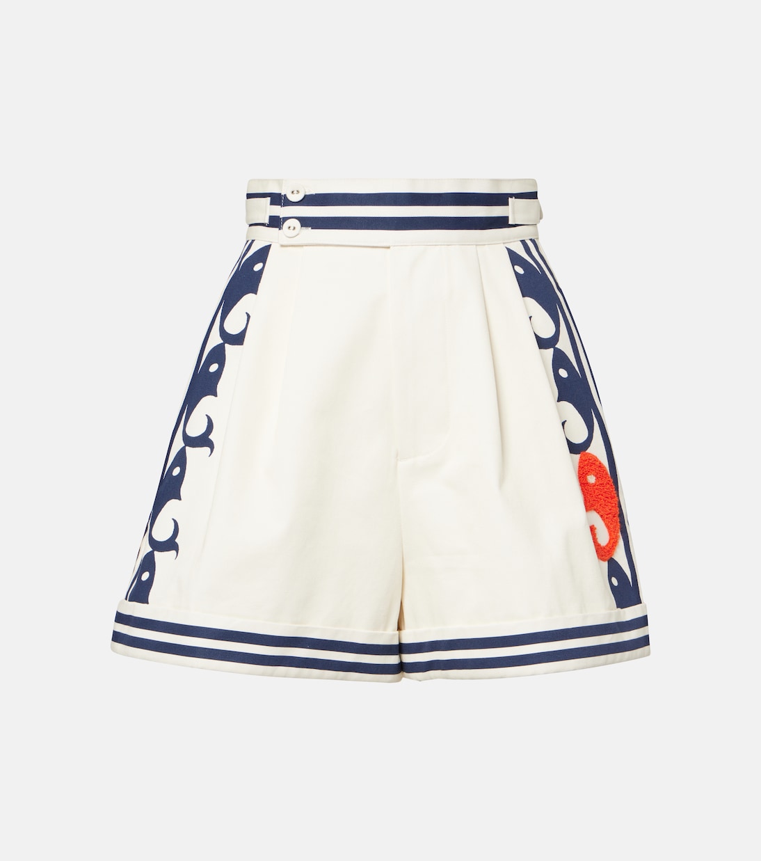 Marine printed cotton shorts  | Alémais