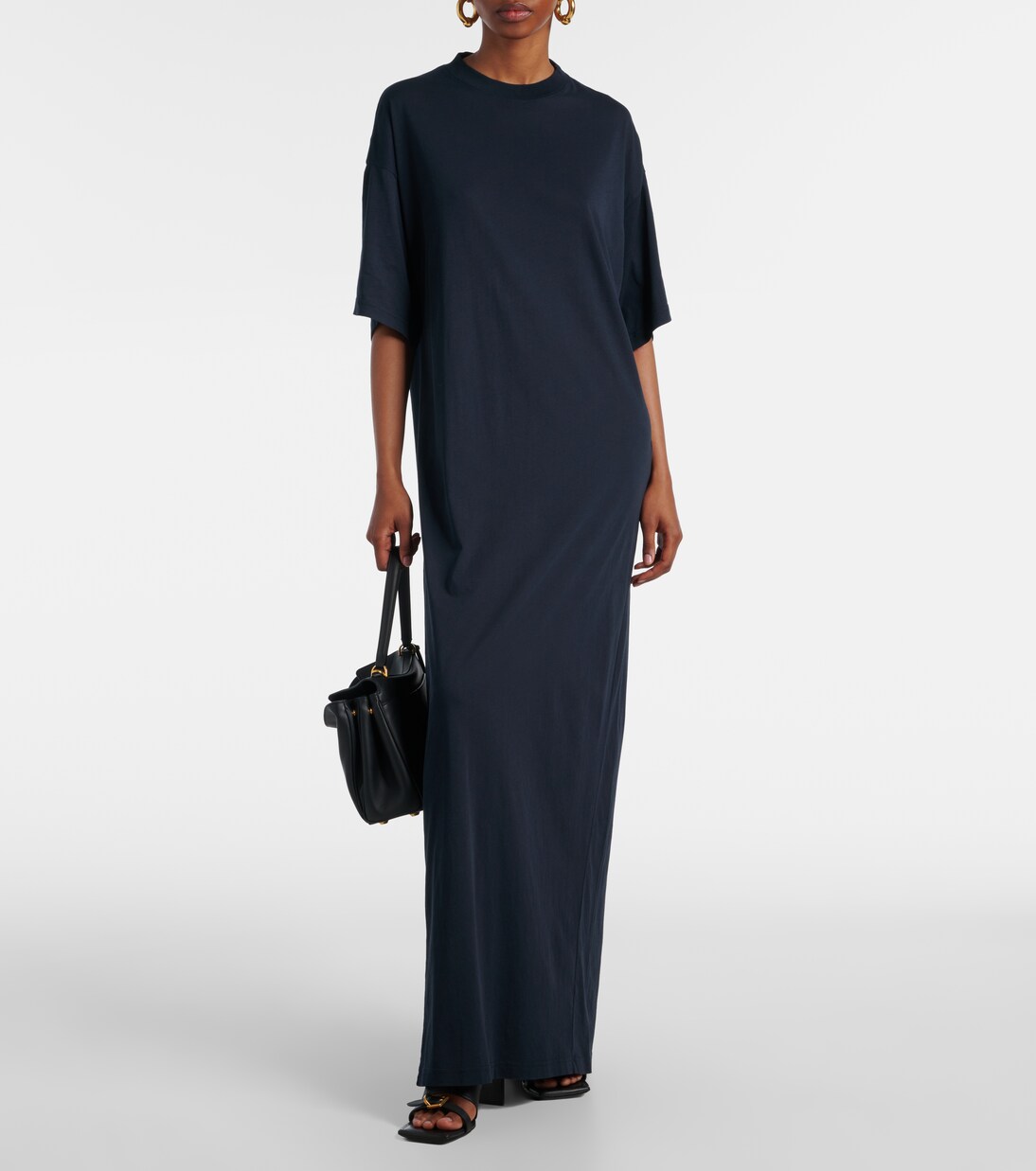 Robe longue Cocoon en coton | Balenciaga