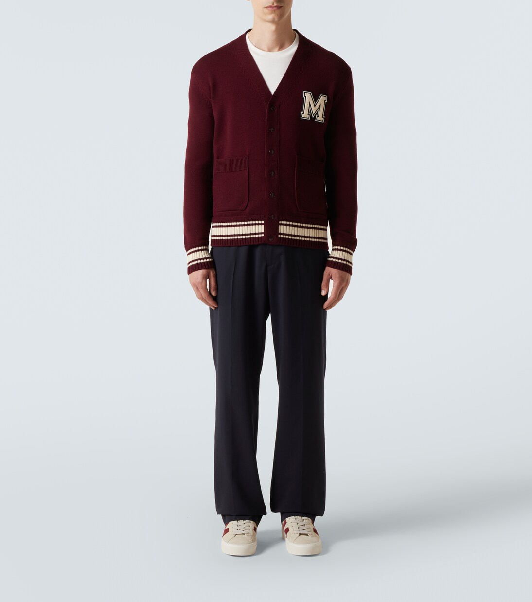 Patch-appliqué wool cardigan | Moncler