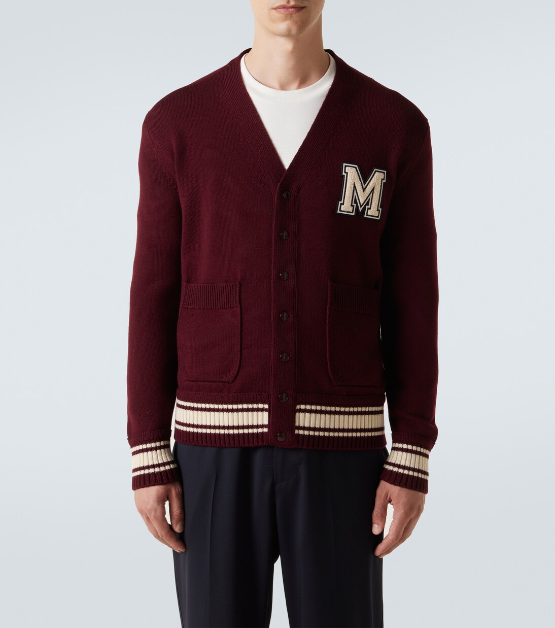 Patch-appliqué wool cardigan | Moncler