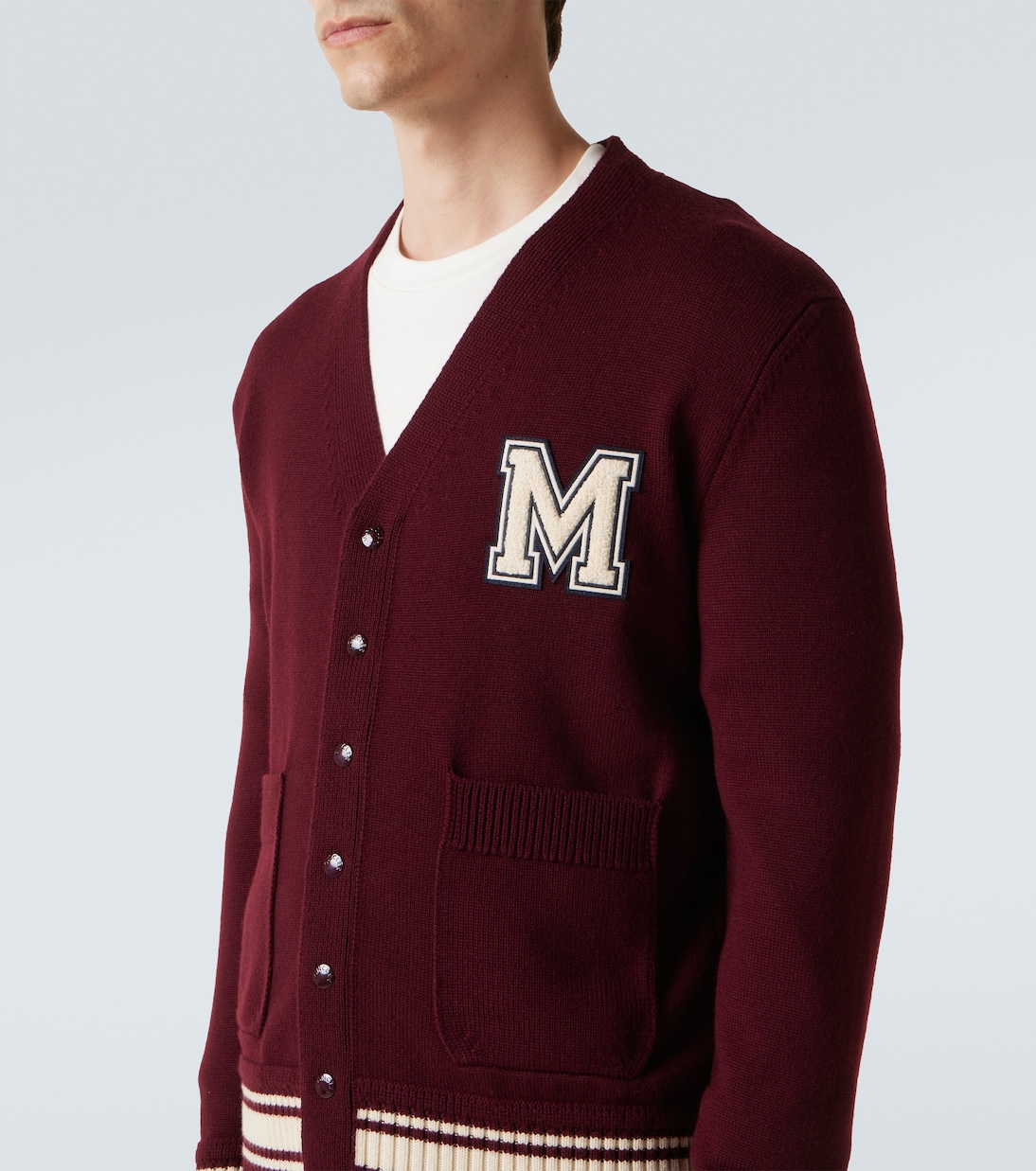 Patch-appliqué wool cardigan | Moncler