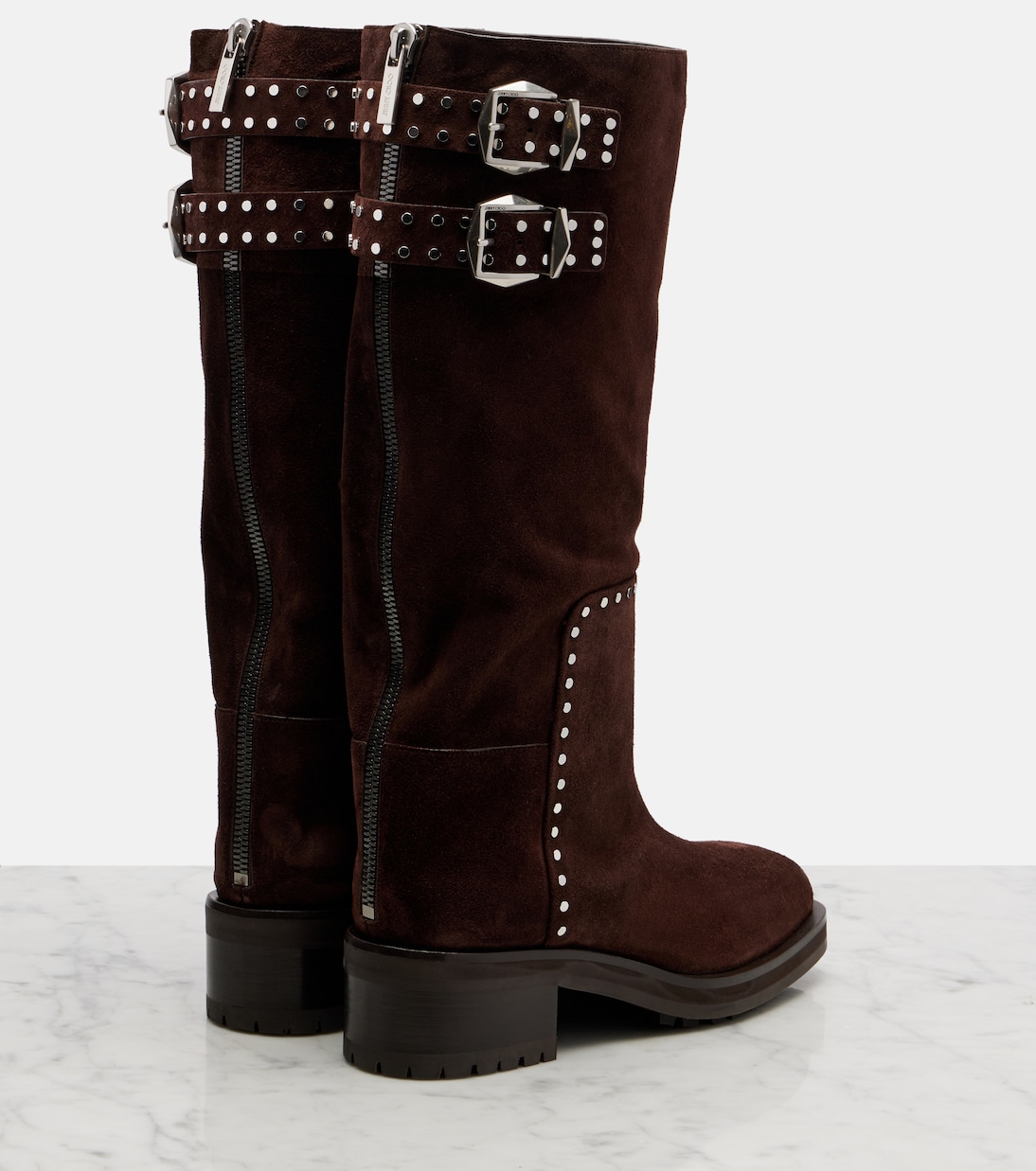 Brooklyn 50 studded suede knee-high boots | Jimmy Choo