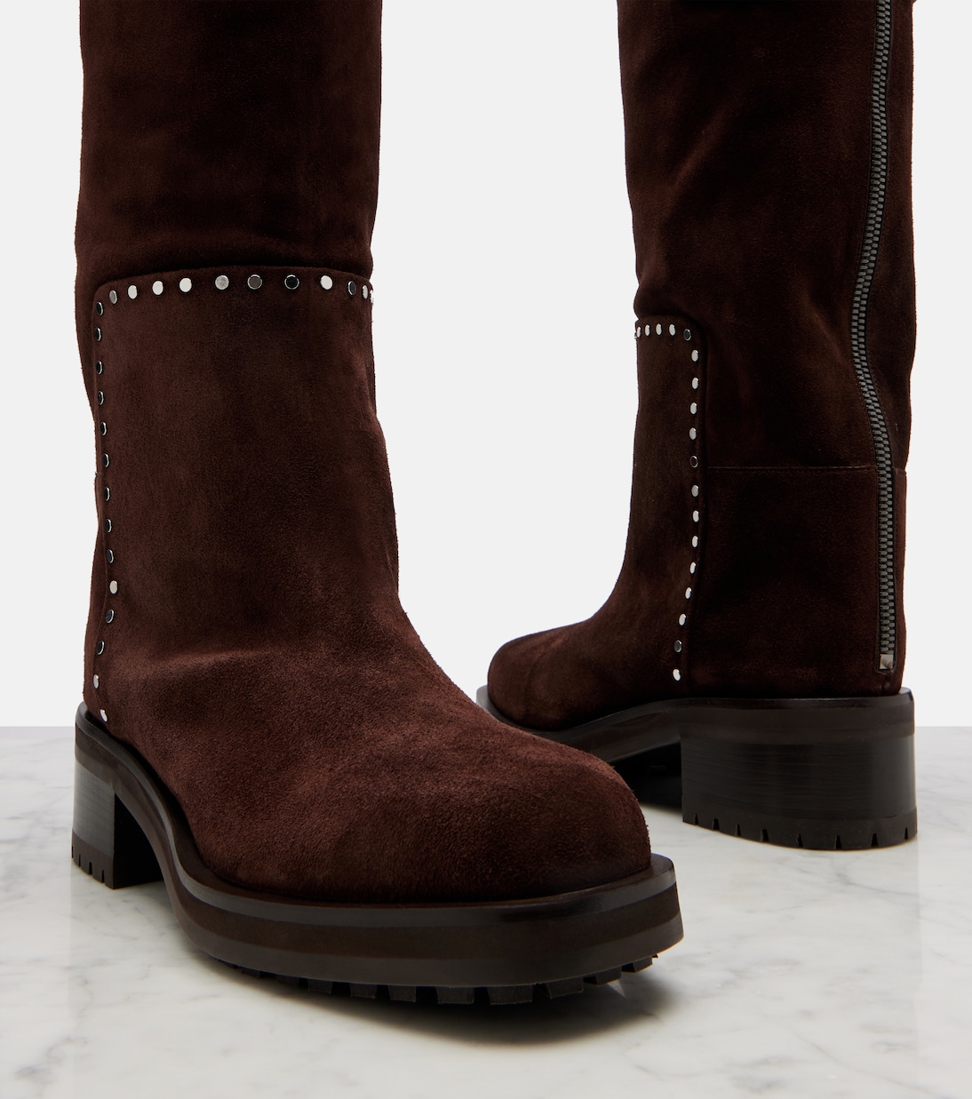 Brooklyn 50 studded suede knee-high boots | Jimmy Choo