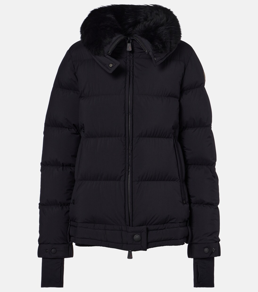 Arabbas shearling-trimmed hooded down ski jacket | Moncler Grenoble
