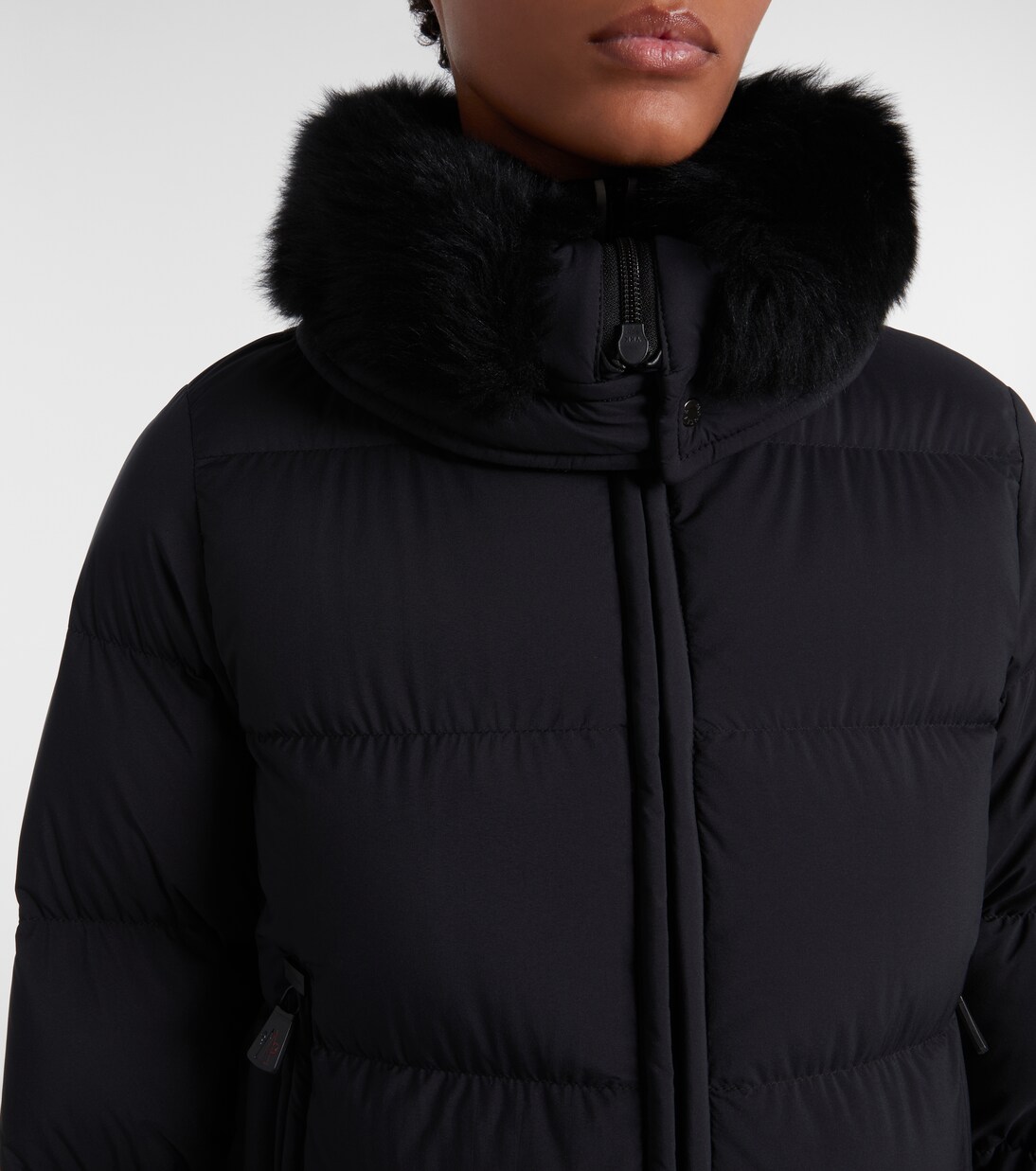 Arabbas shearling-trimmed hooded down ski jacket | Moncler Grenoble