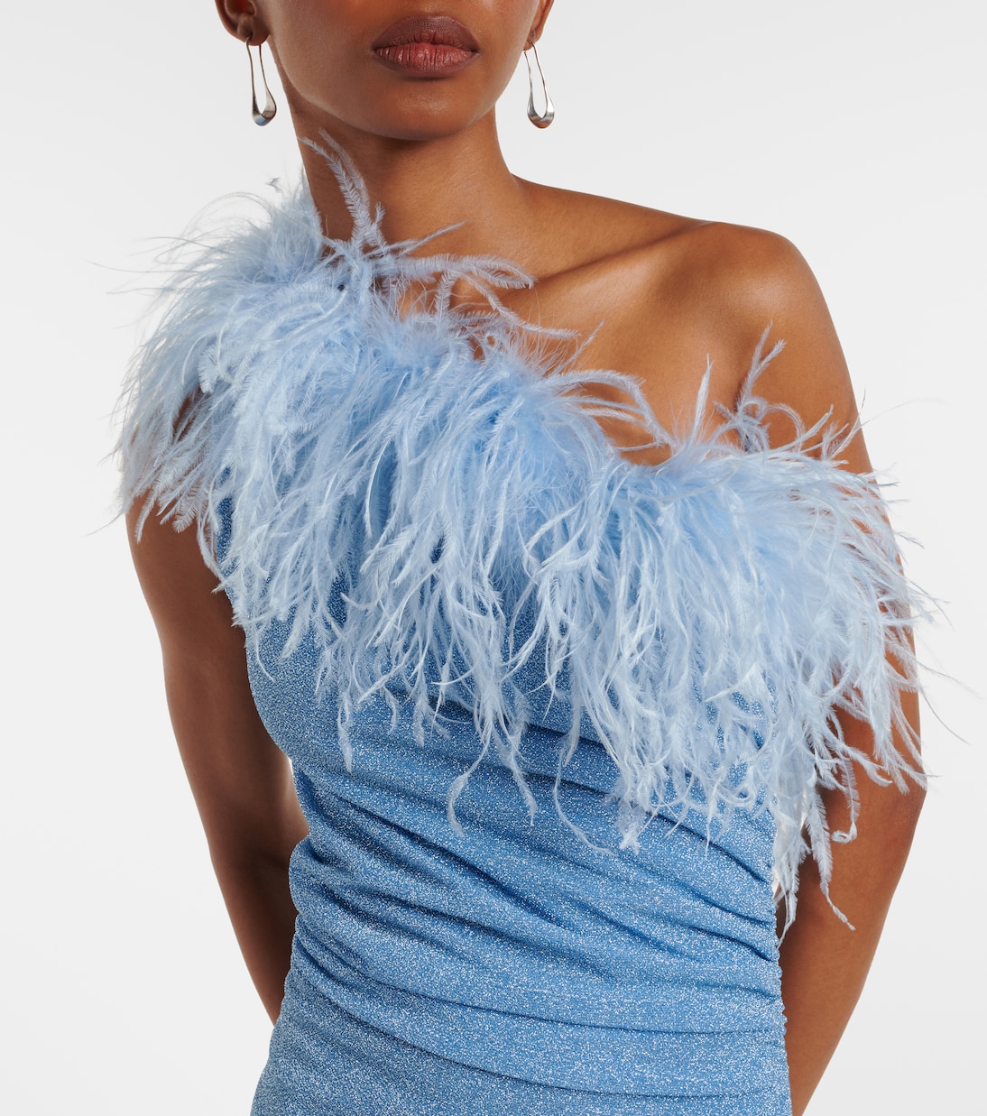One-Shoulder-Maxikleid Lumière Plumage | Oséree