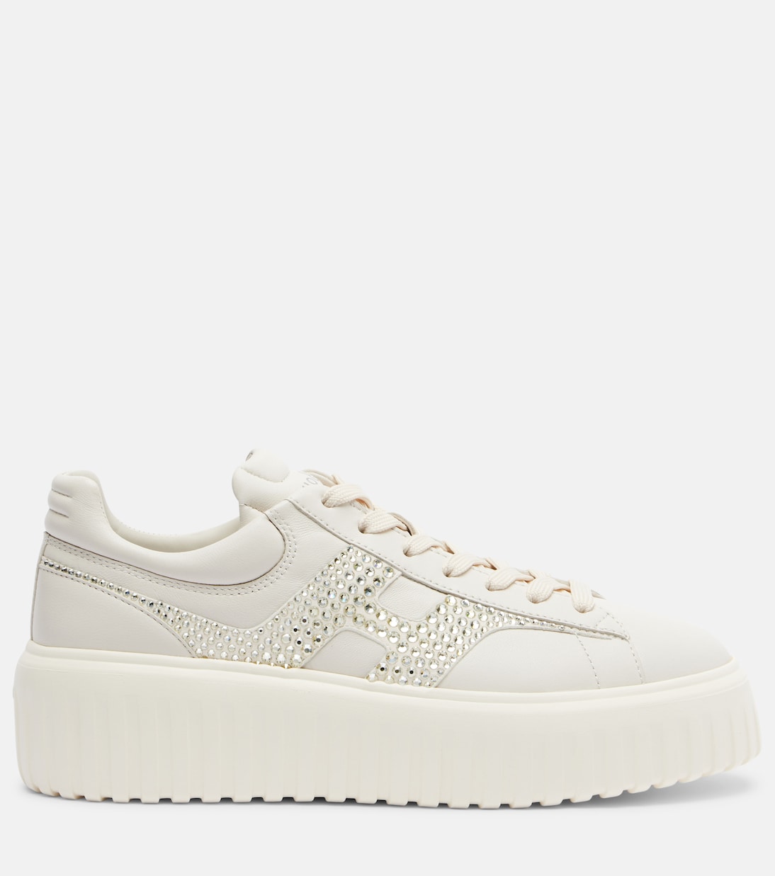 H-Stripes embellished leather sneakers | Hogan