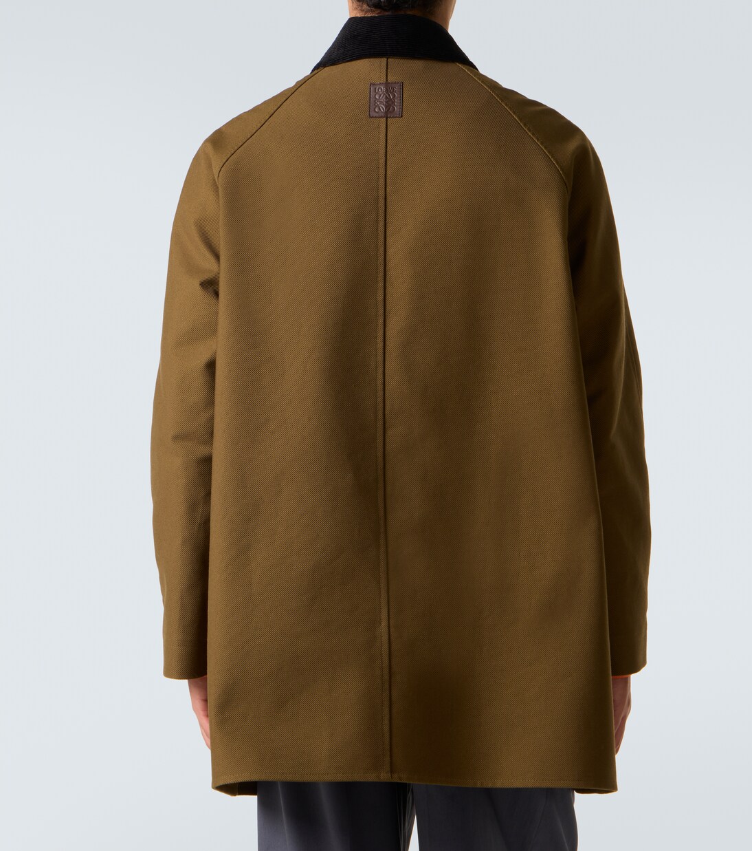 Corduroy-trimmed cotton drill coat | Loewe