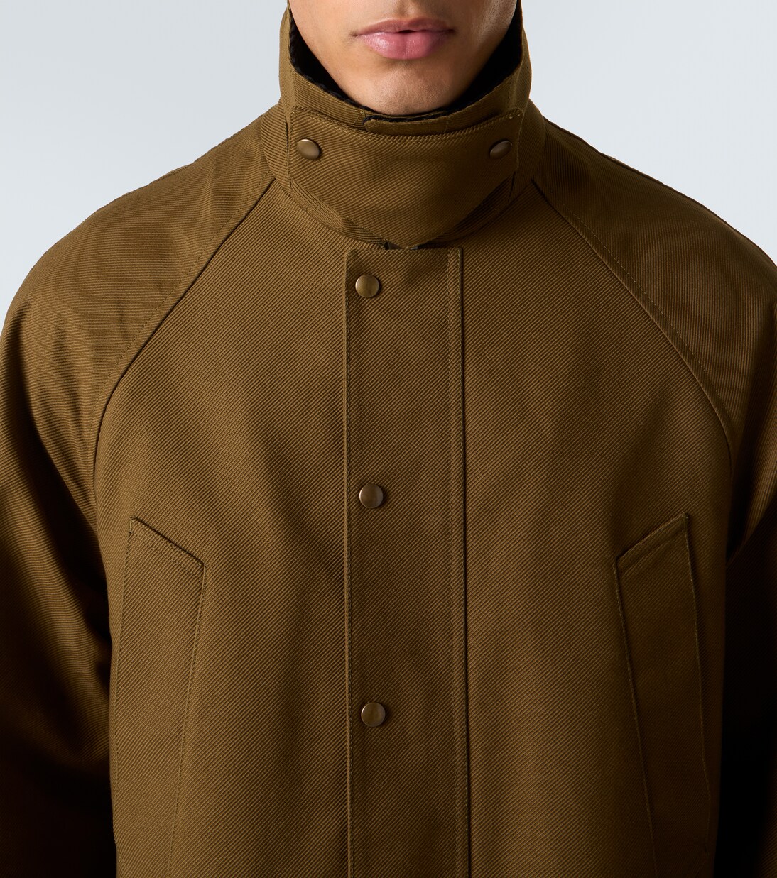 Corduroy-trimmed cotton drill coat | Loewe