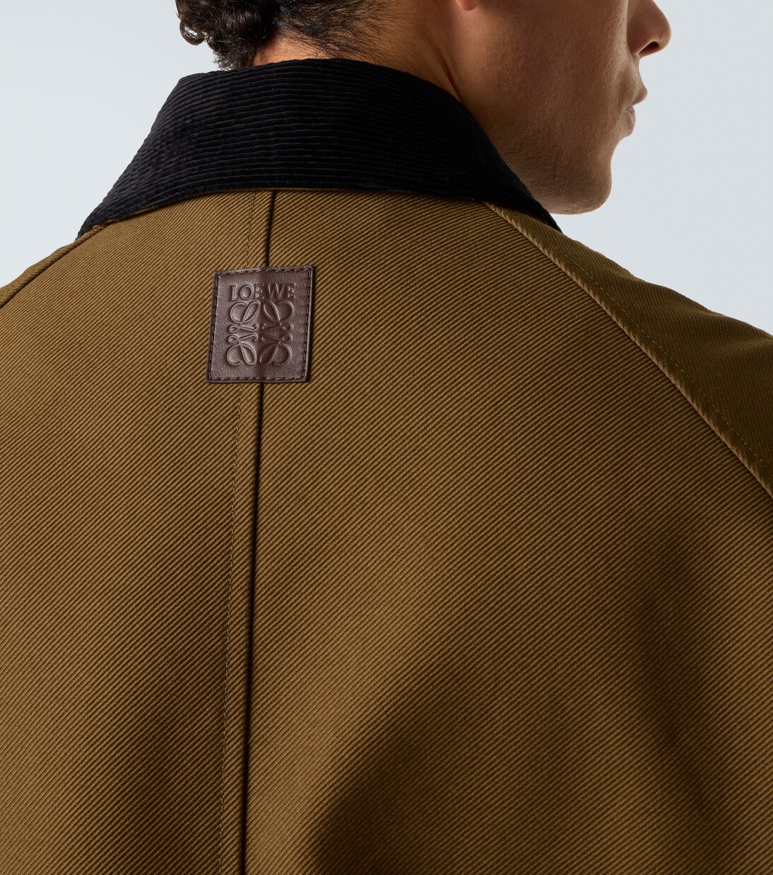 Corduroy-trimmed cotton drill coat | Loewe
