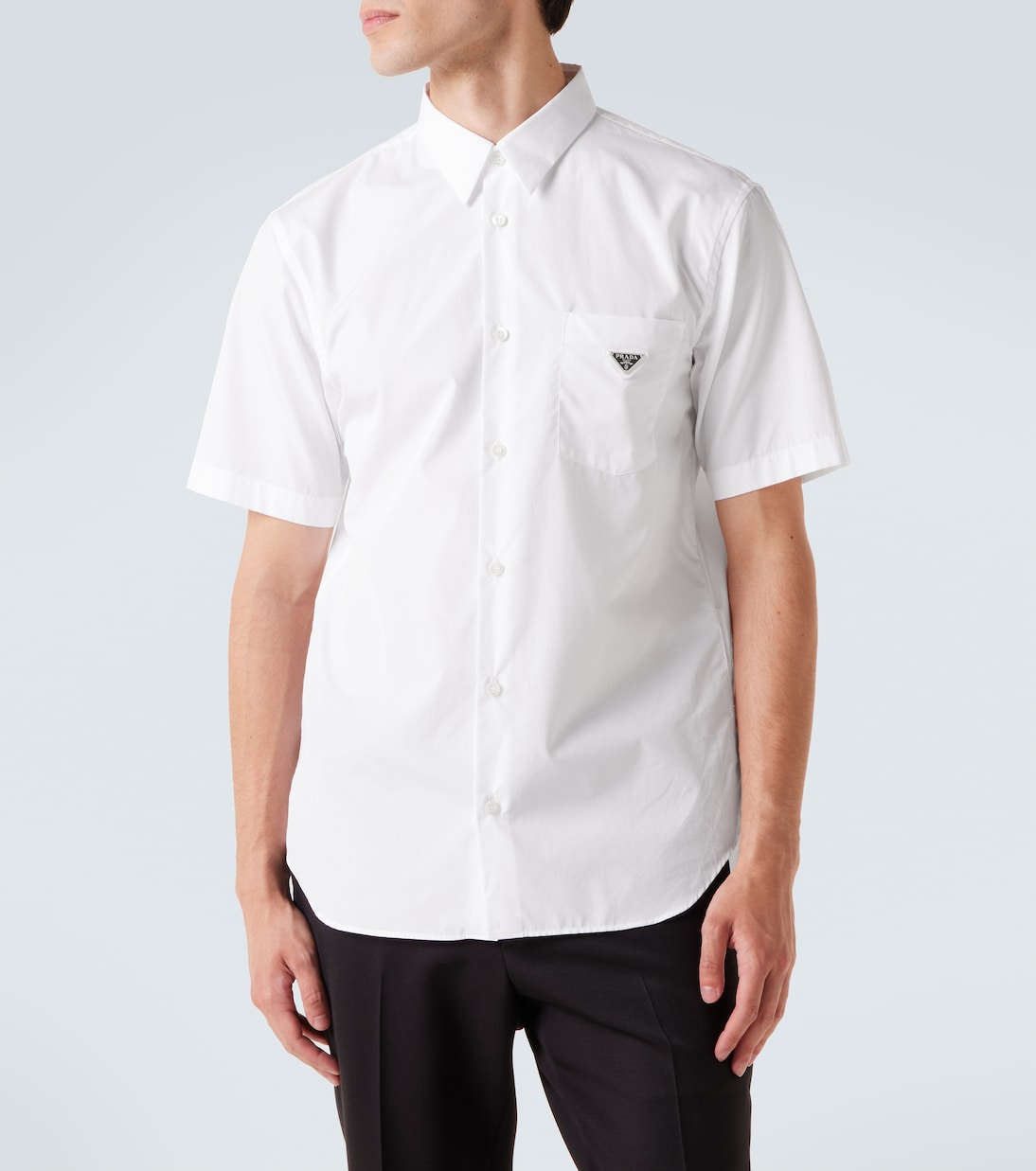Logo cotton poplin bowling shirt | Prada