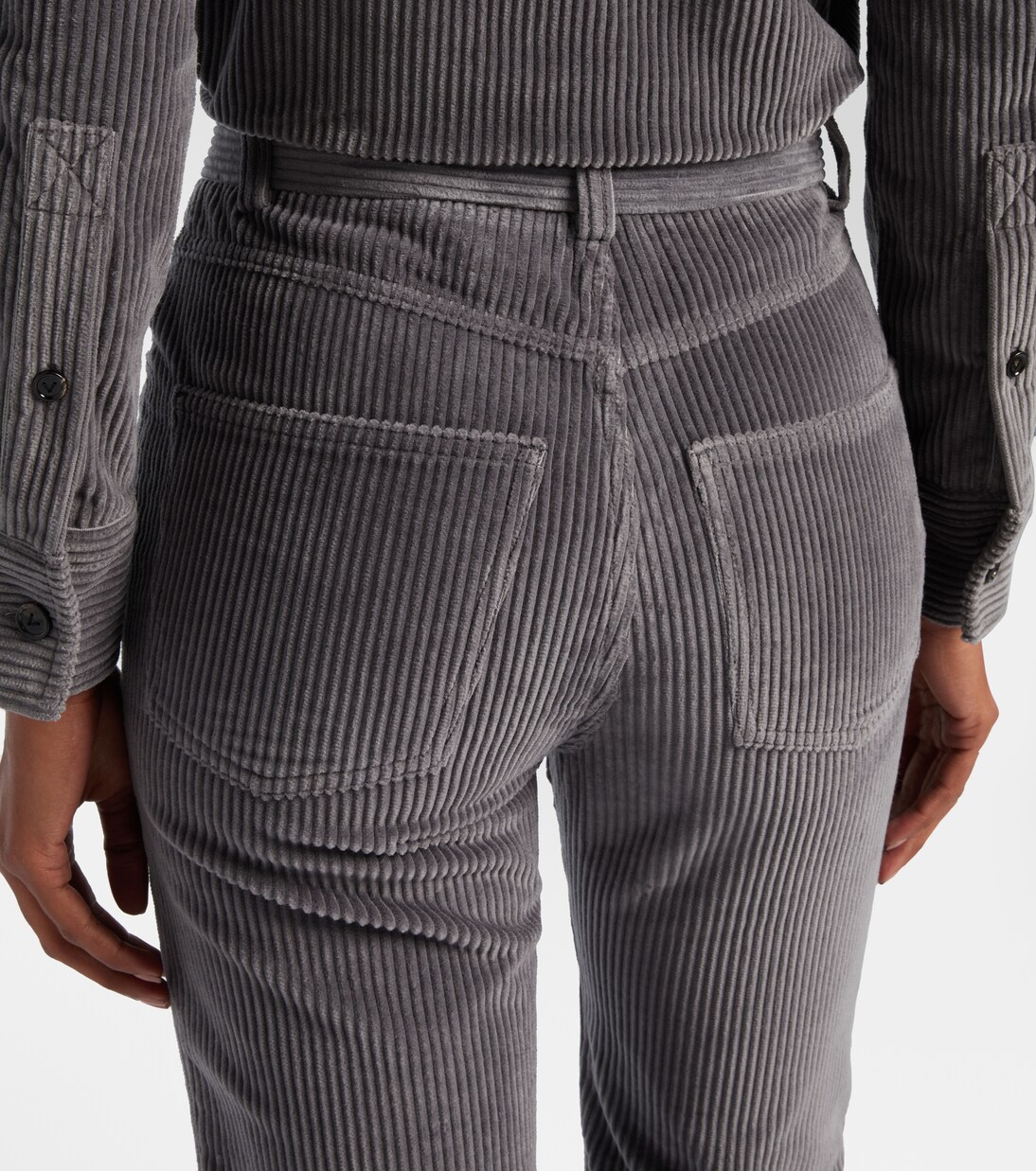 Gerade High-Rise-Hose aus Baumwoll-Cord | Bottega Veneta