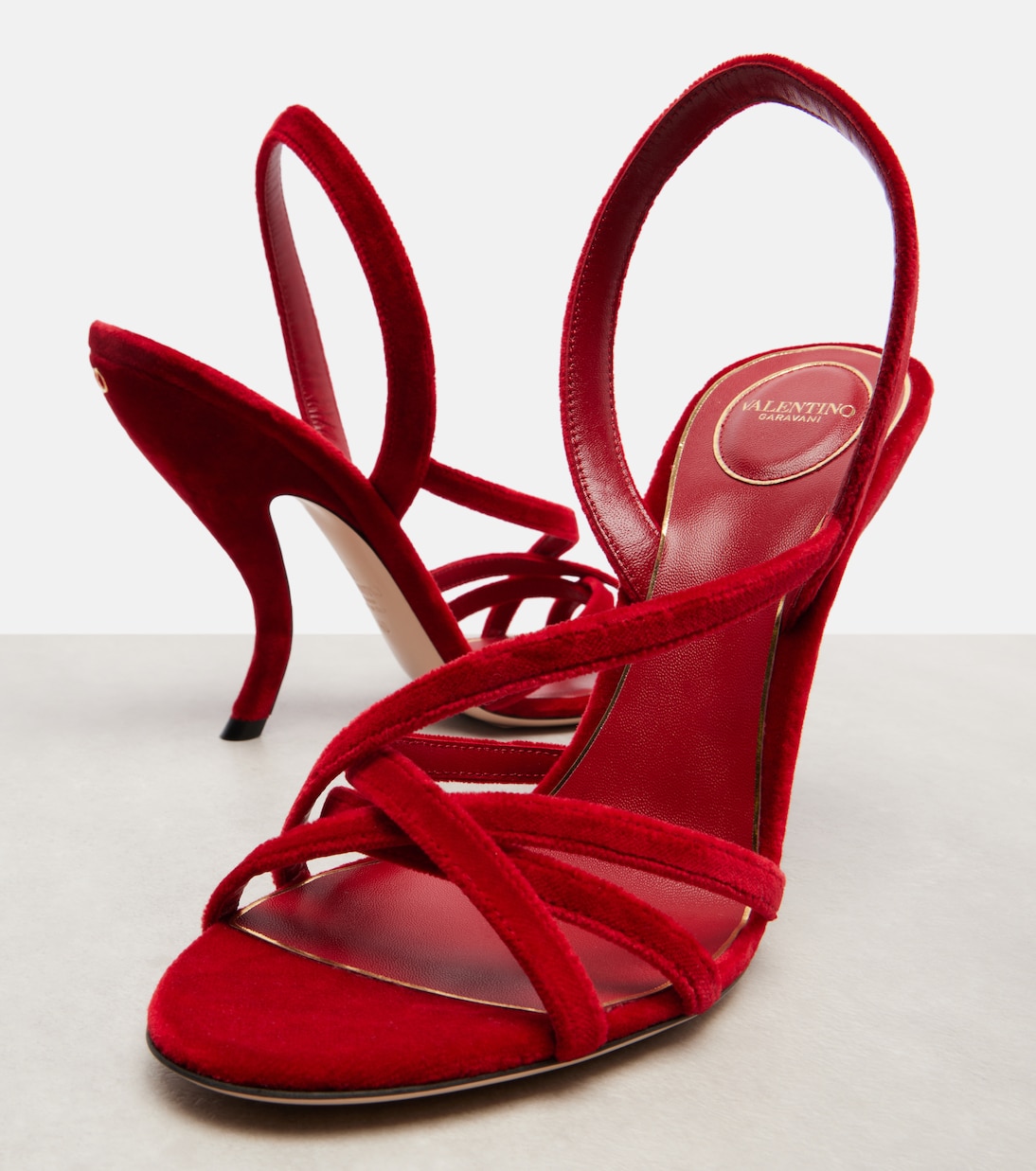 Sandales Fetishique 105 en velours | Valentino Garavani