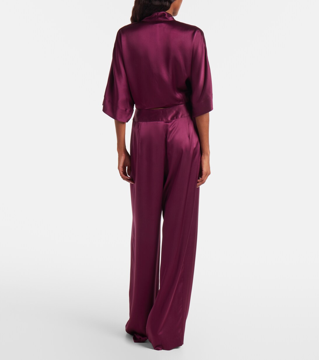 Pantalon ample à taille haute en soie | The Sei