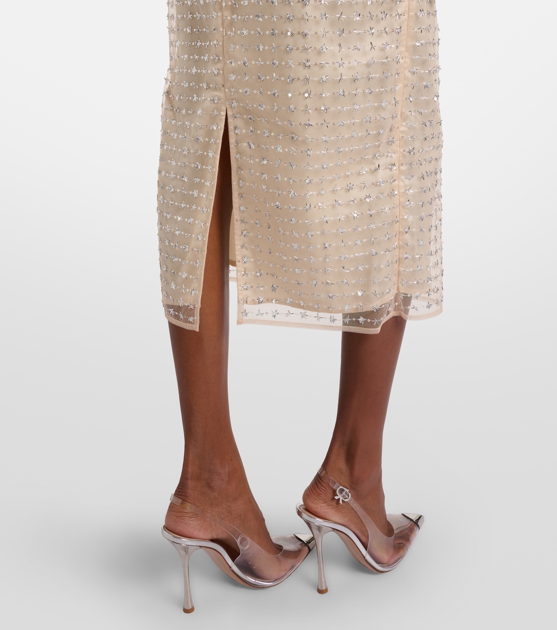 Jupe midi Ciara en tulle à ornements | Staud