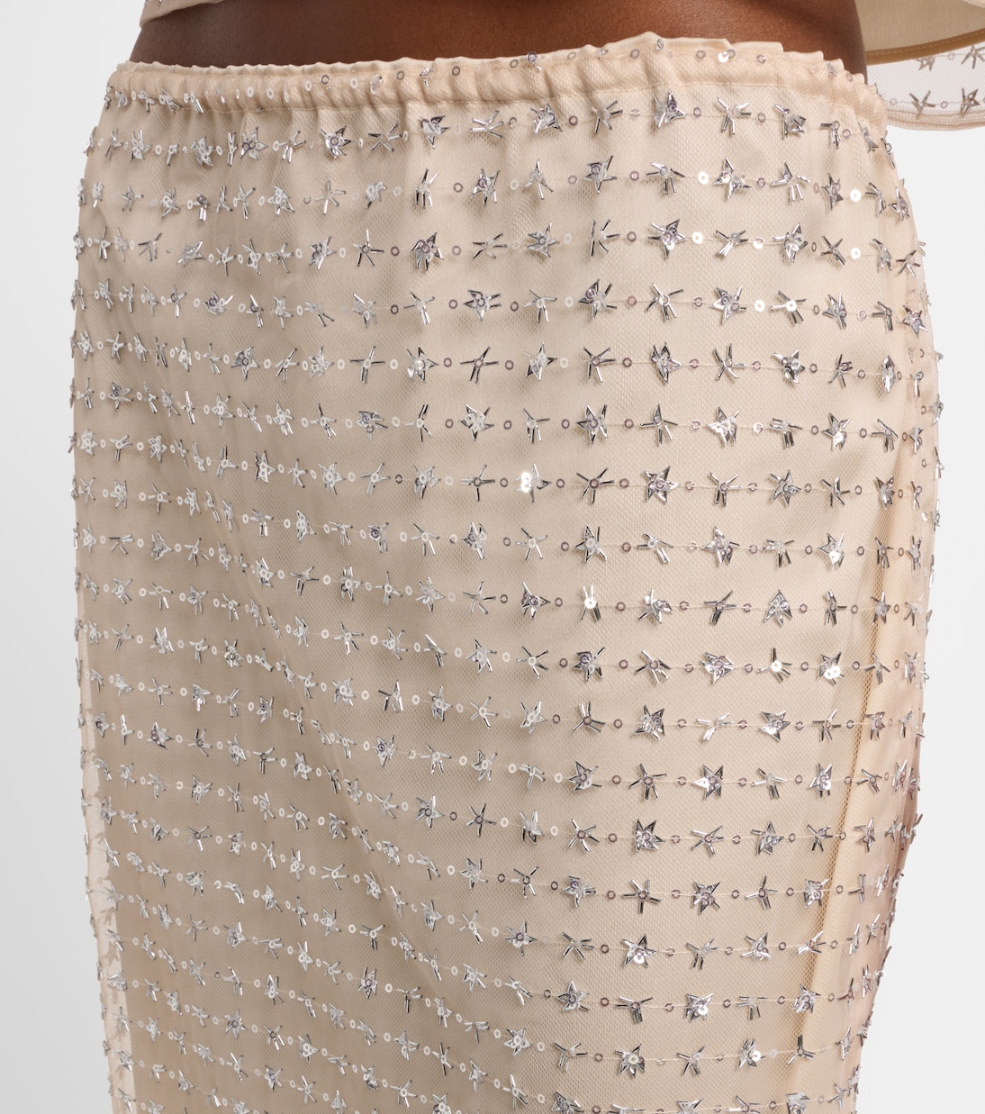 Jupe midi Ciara en tulle à ornements | Staud
