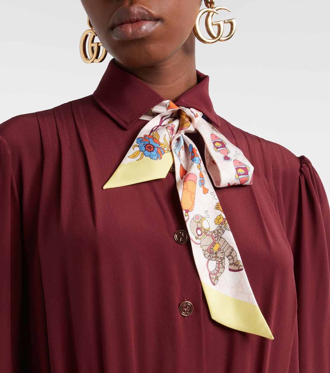 Bedrucktes Tuch aus Seiden-Twill | Gucci