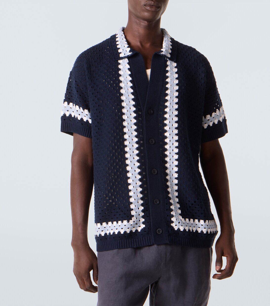 Pinto crochet cotton bowling shirt | Frescobol Carioca