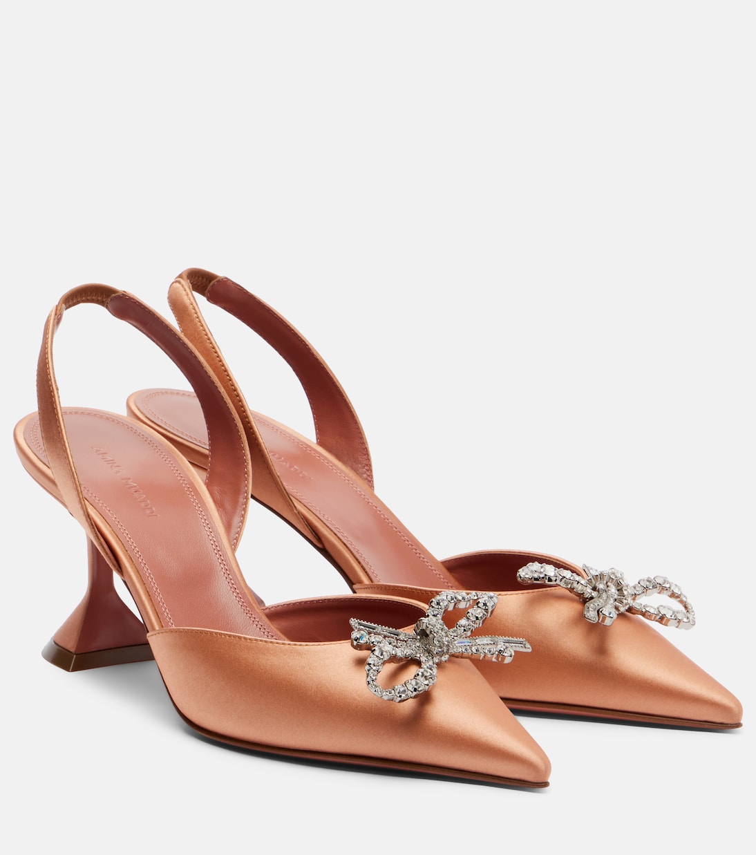 Rosie embellished satin slingback pumps | Amina Muaddi