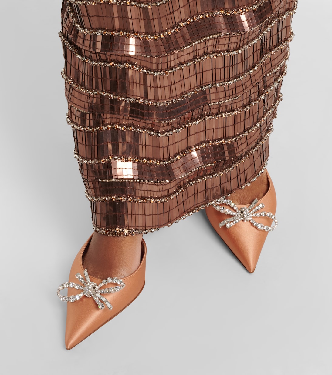 Rosie embellished satin slingback pumps | Amina Muaddi