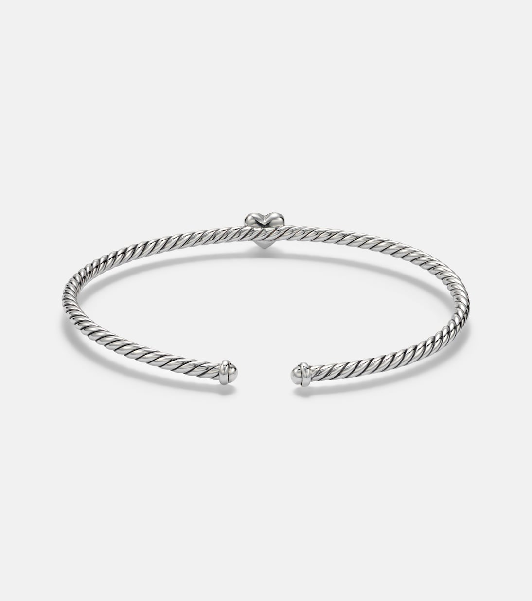 Cable Flex® Heart Micro sterling silver cuff bracelet with diamonds | David Yurman