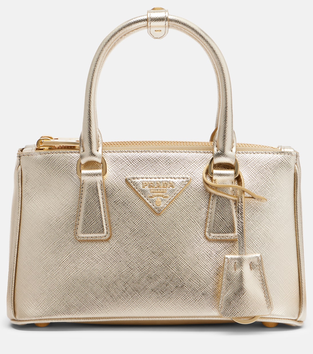 Tote Bag Galleria Mini aus Metallic-Leder | Prada