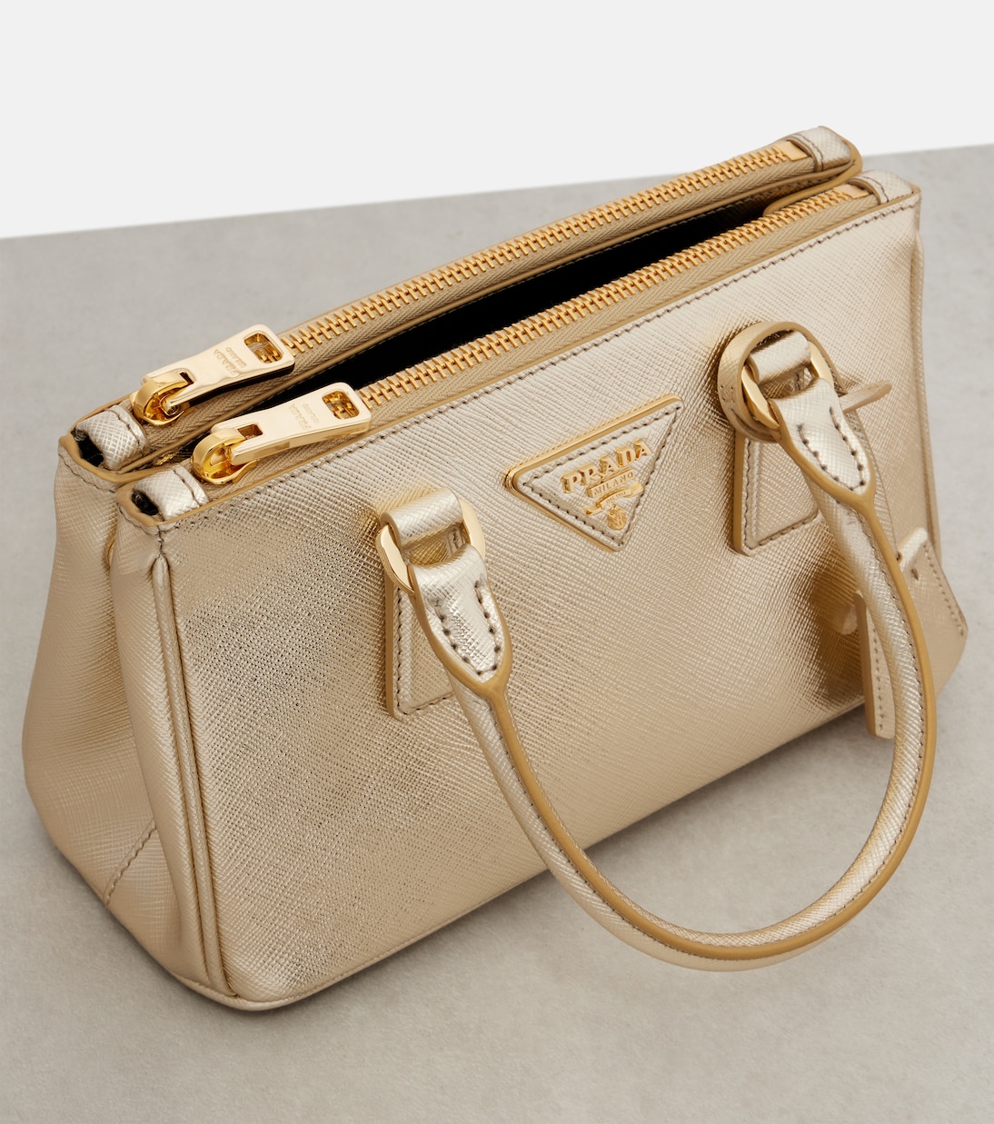 Tote Bag Galleria Mini aus Metallic-Leder | Prada