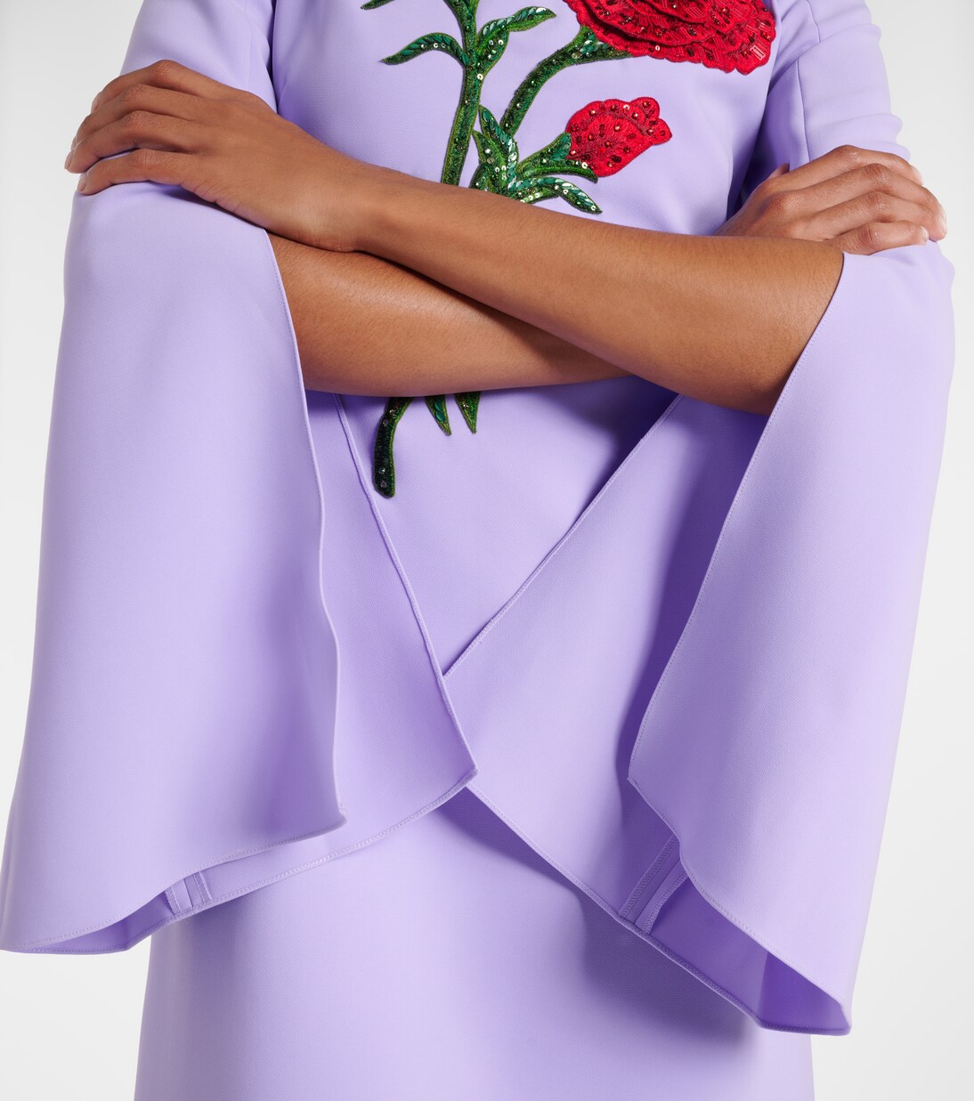 Abito lungo in crêpe con paillettes | Carolina Herrera