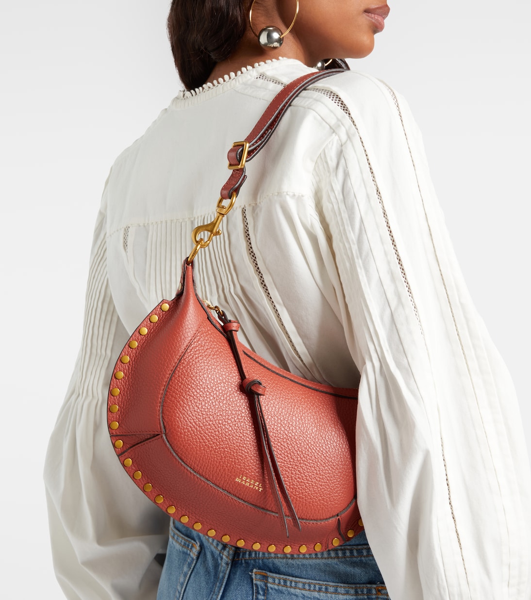 Verzierte Schultertasche Oskan Moon aus Leder | Isabel Marant