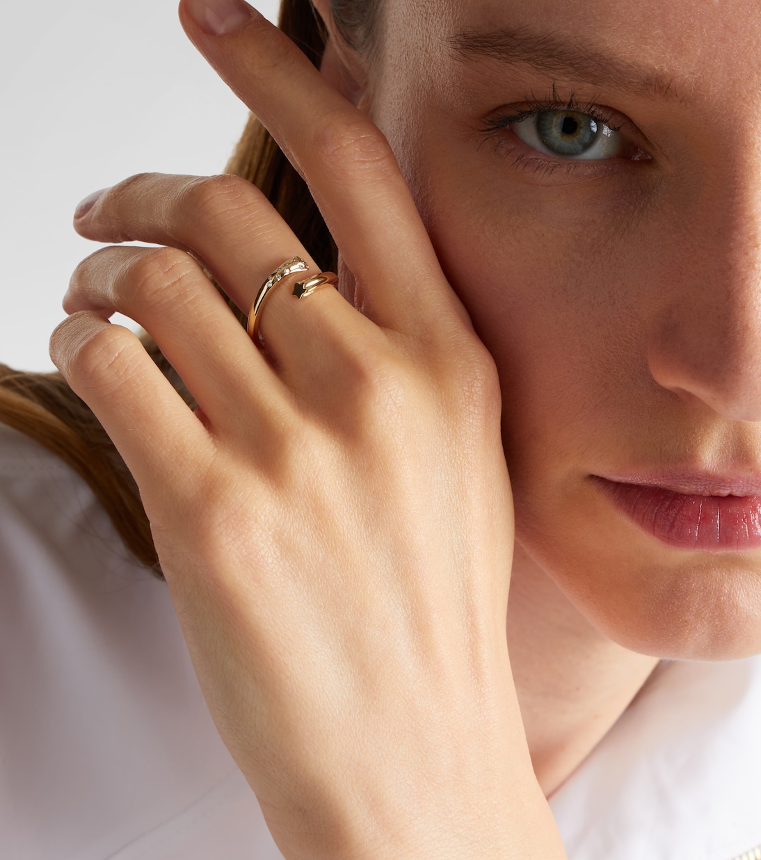 Shooting Star 14kt gold ring with diamonds | Roxanne First