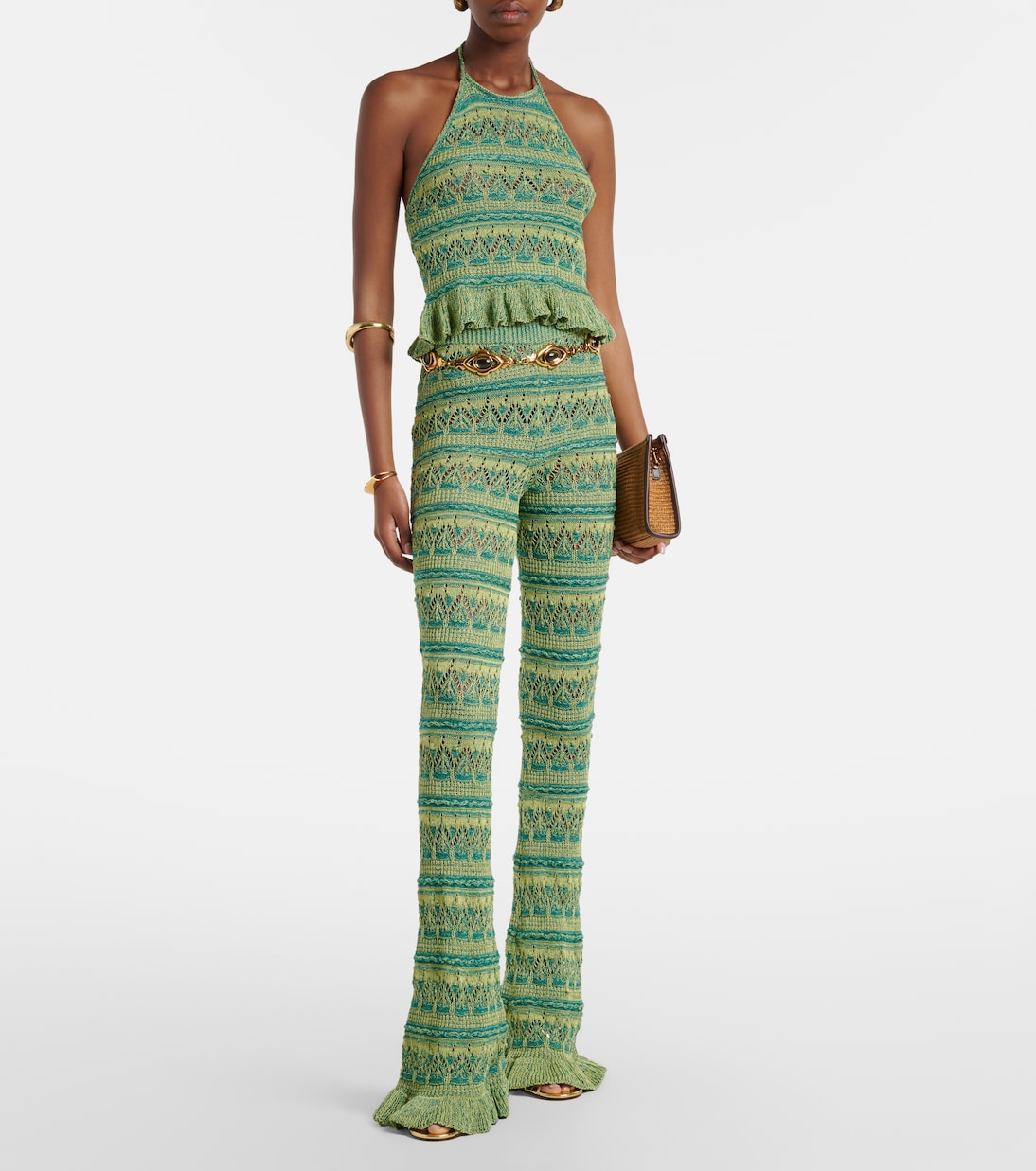 Crochet cotton flared pants | Etro