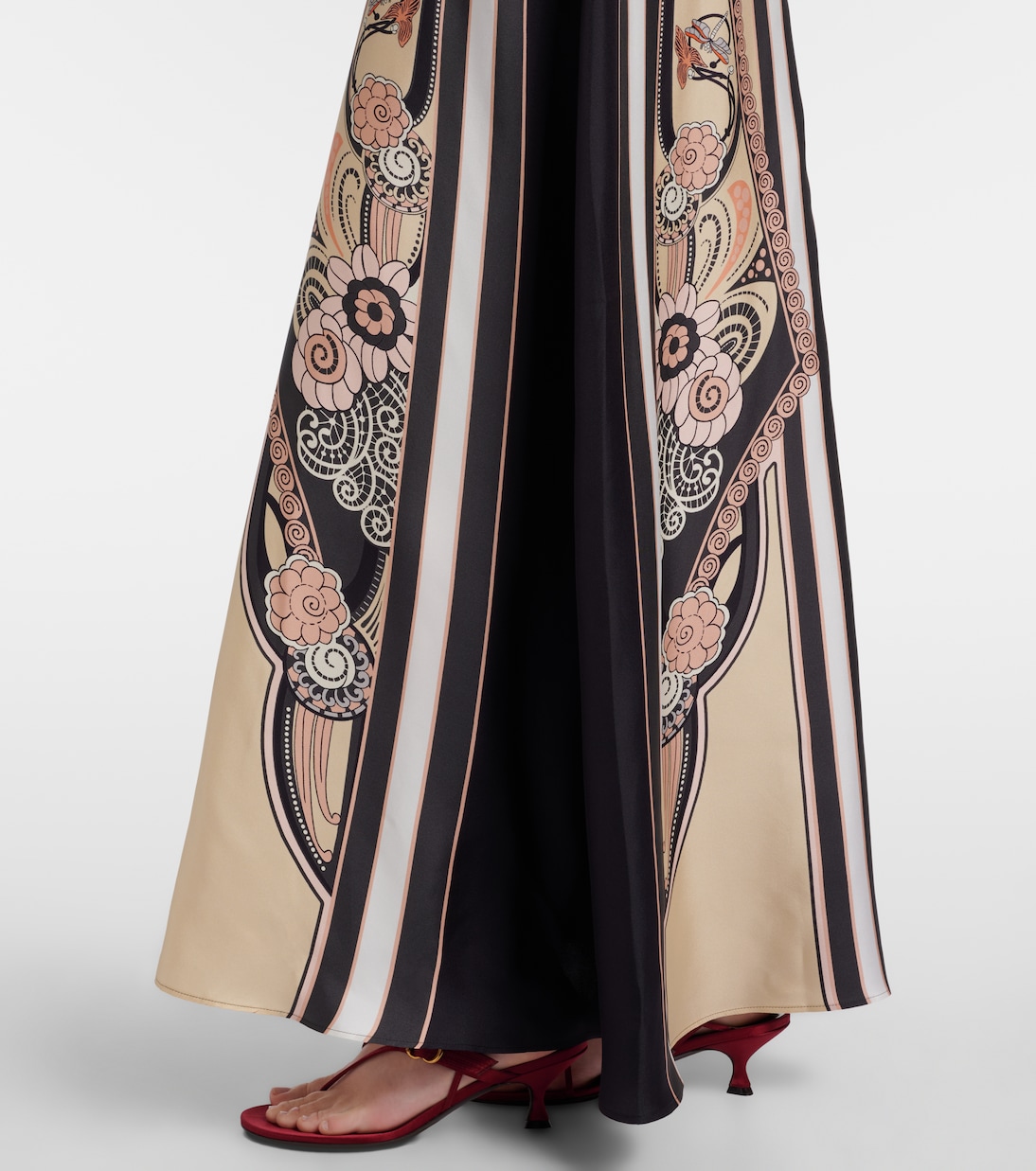 Bedrucktes Maxikleid Sorella aus Seide | La DoubleJ
