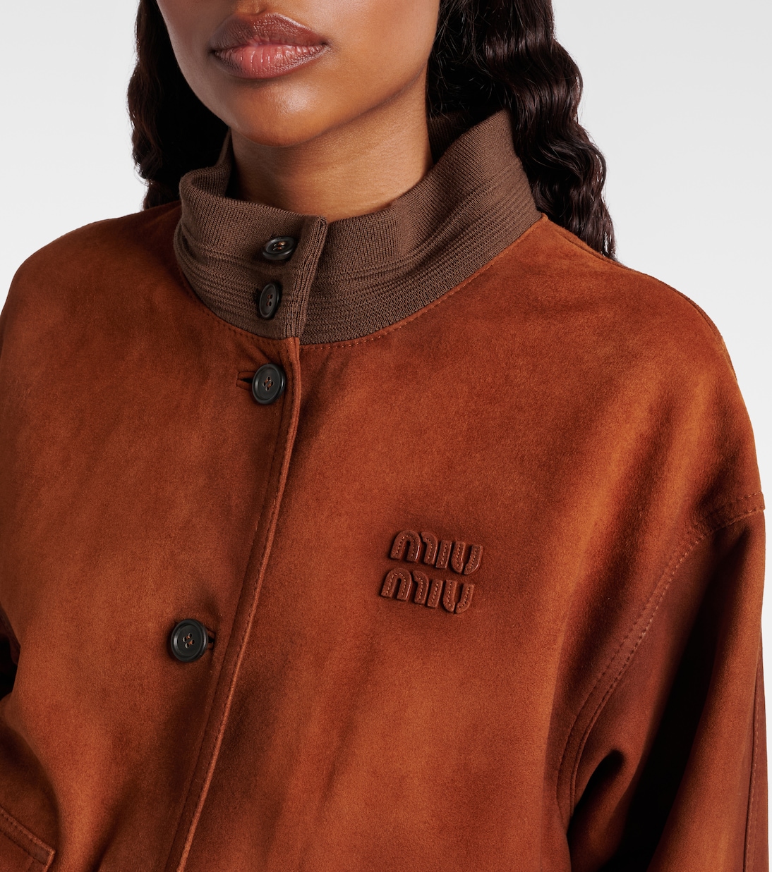 Suede bomber jacket | Miu Miu