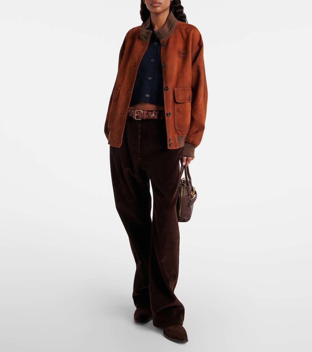 Suede bomber jacket | Miu Miu