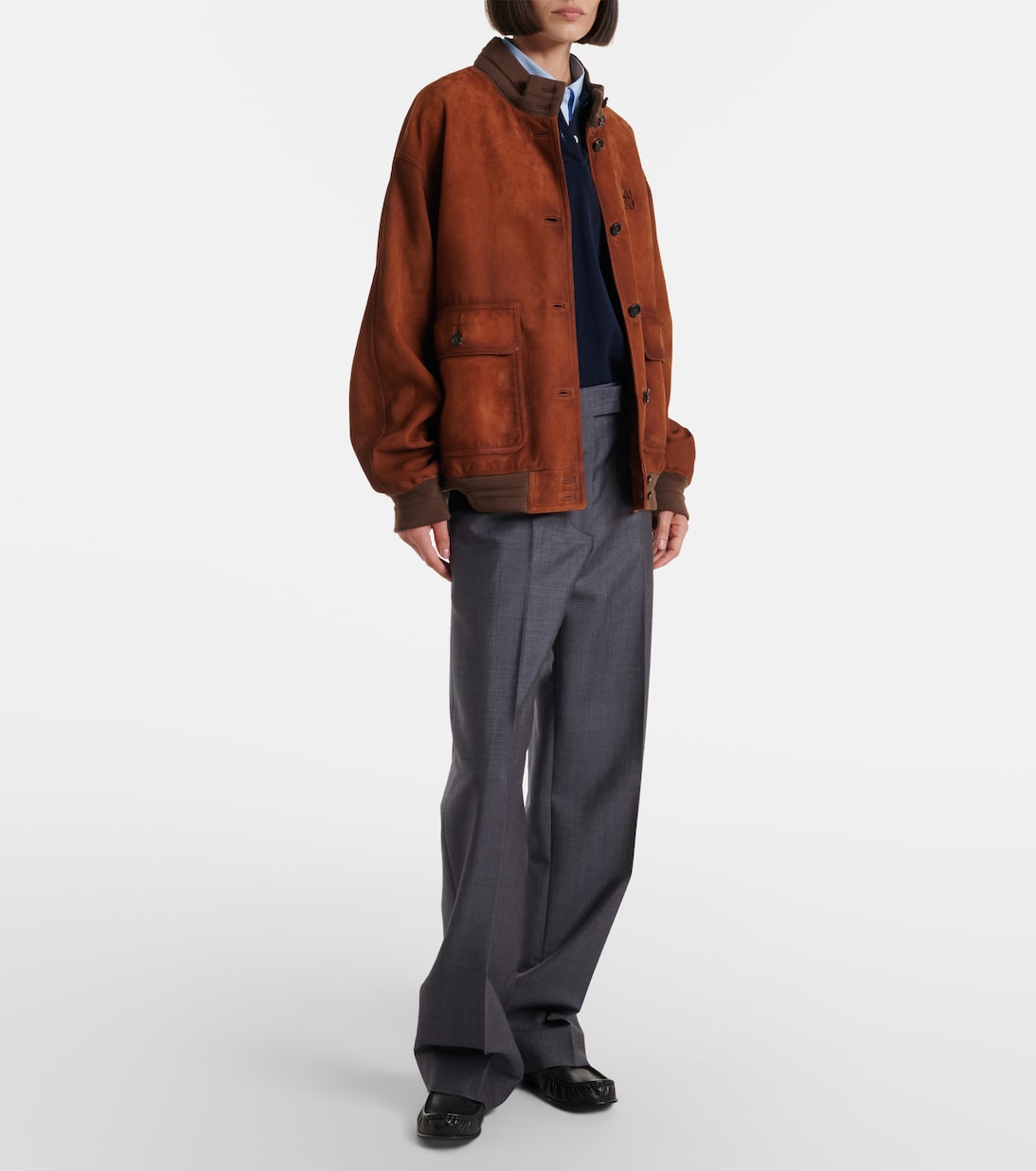 Suede bomber jacket | Miu Miu